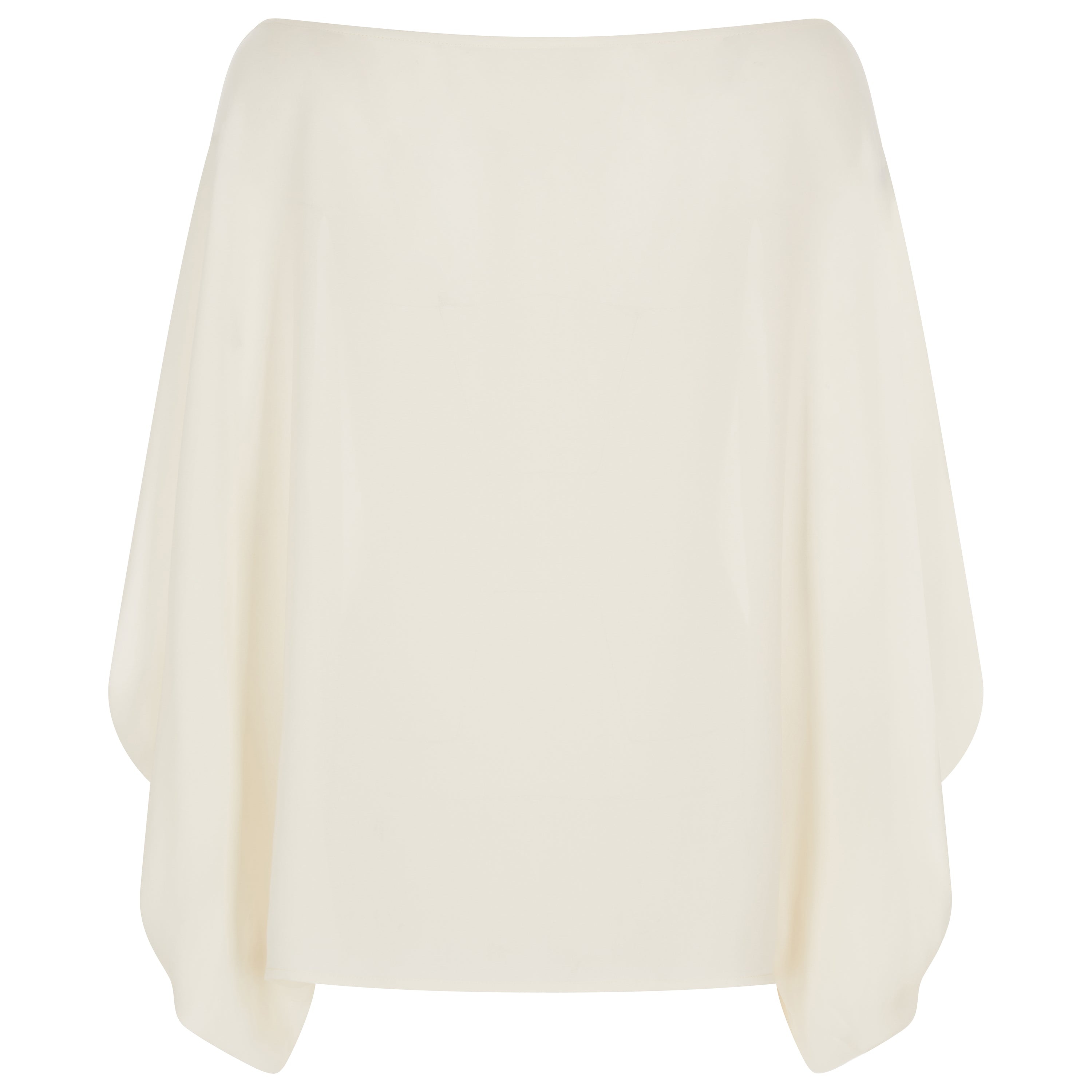Cream Silk Georgette Scarf Blouse - 2