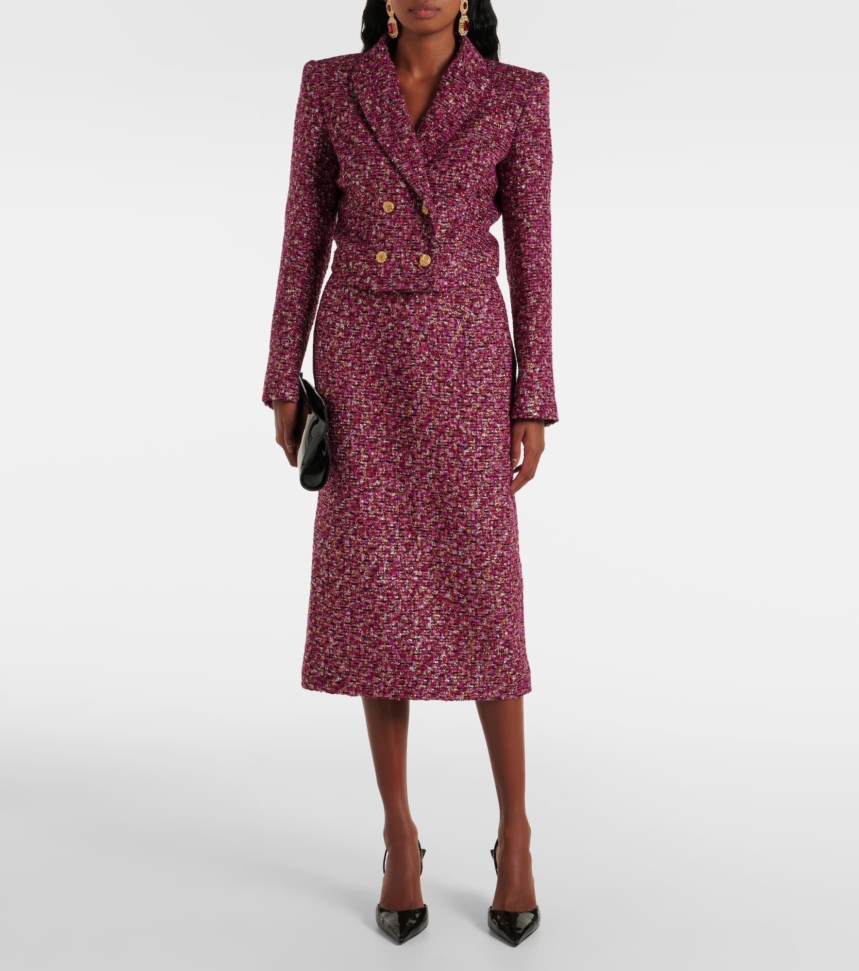 Sequined tweed midi skirt - 2