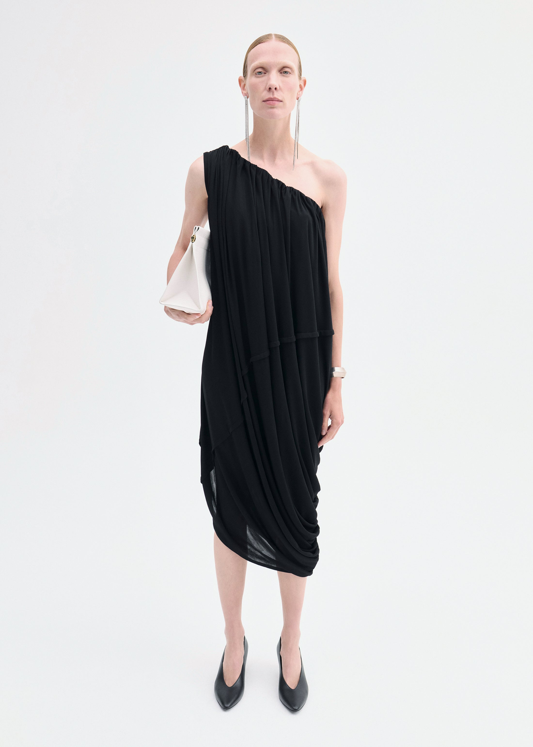 One-Shoulder Dress in Viscose Jersey - 2