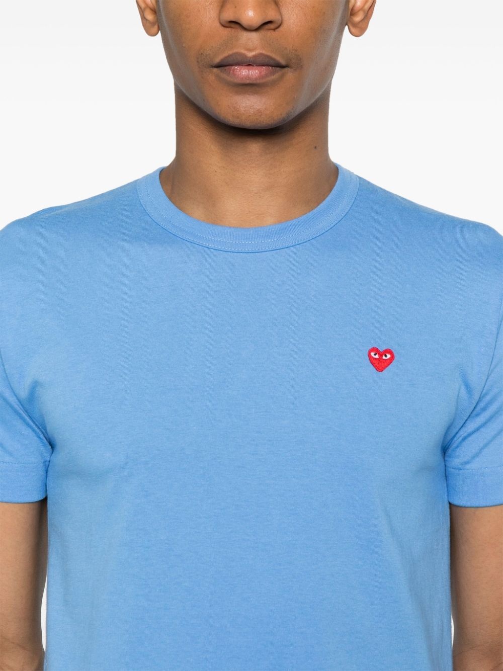 heart-patch cotton T-shirt - 5