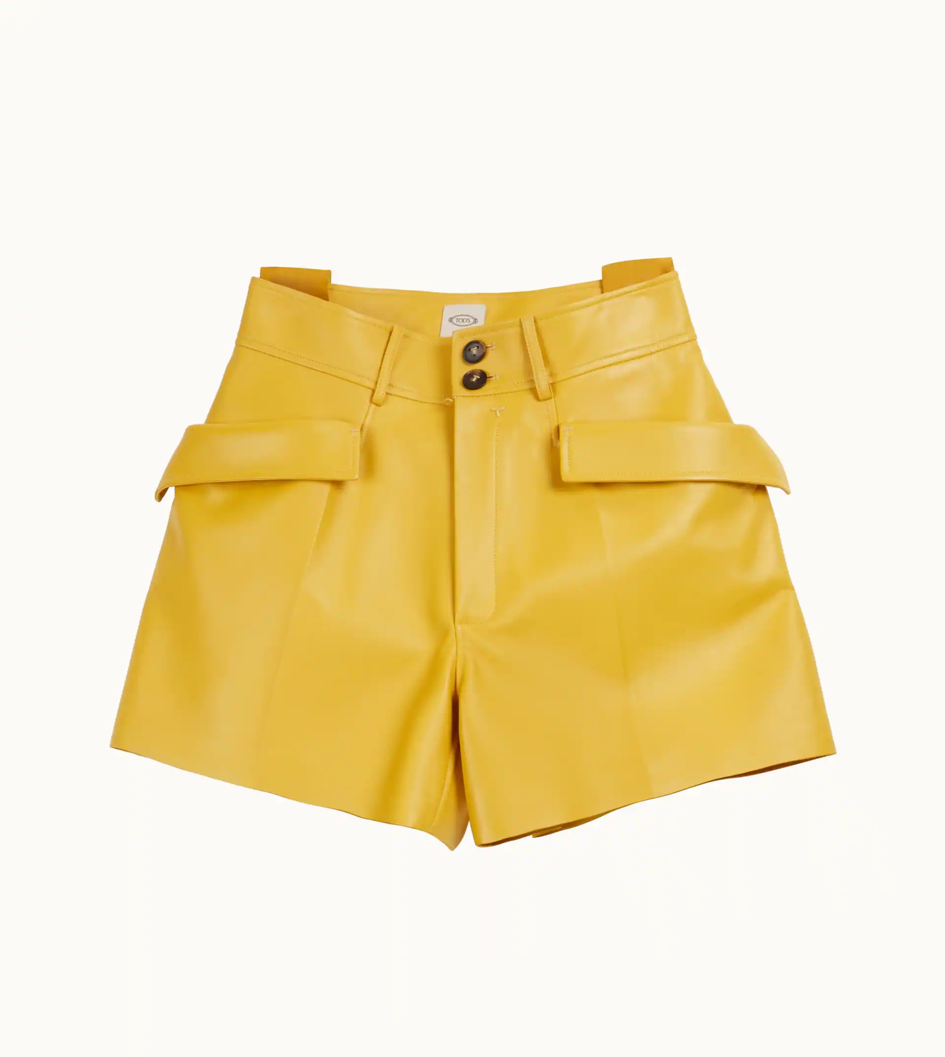 SHORTS IN LEATHER - YELLOW - 1