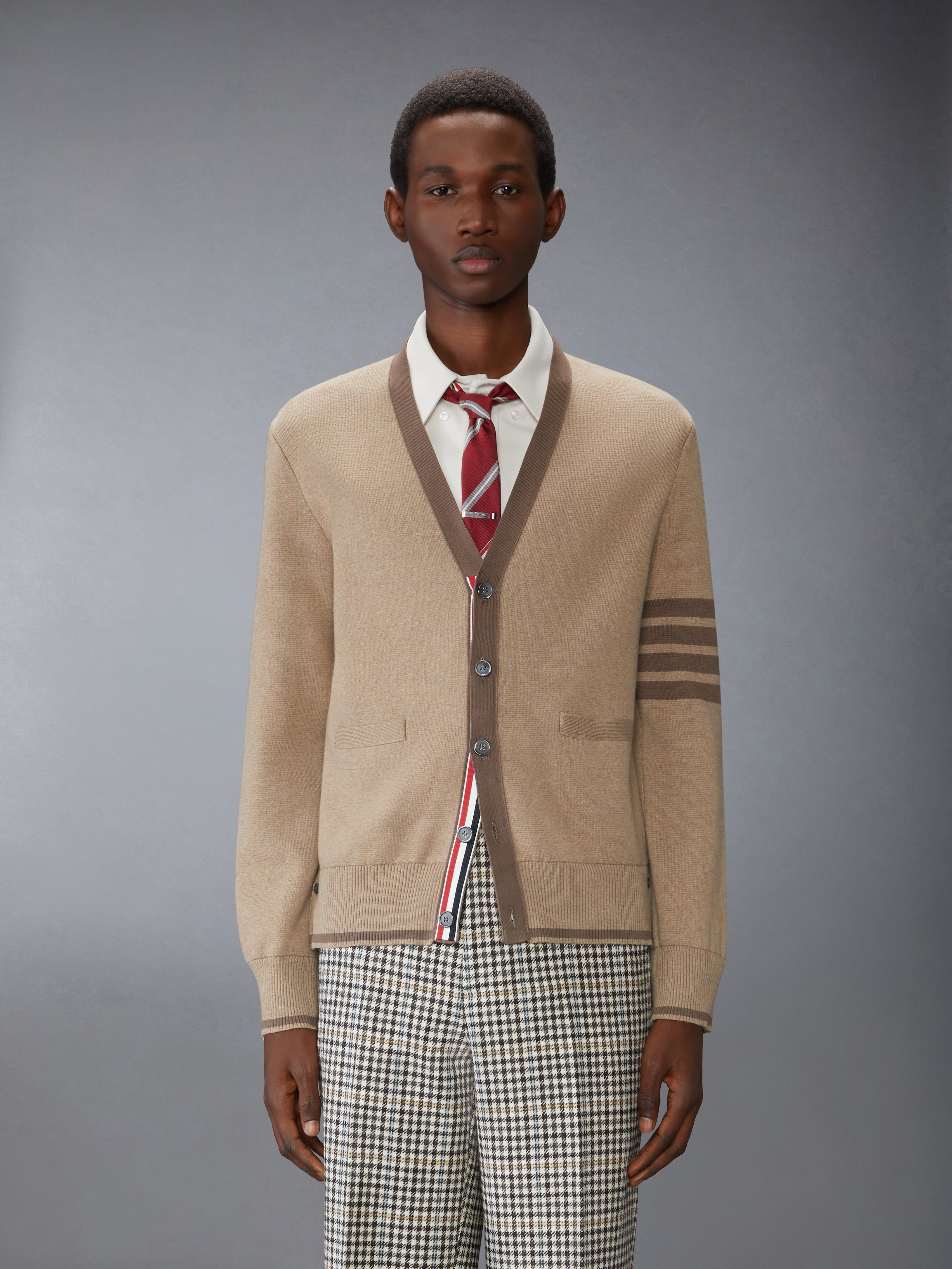 MILANO STITCH 4-BAR V NECK CARDIGAN - 2