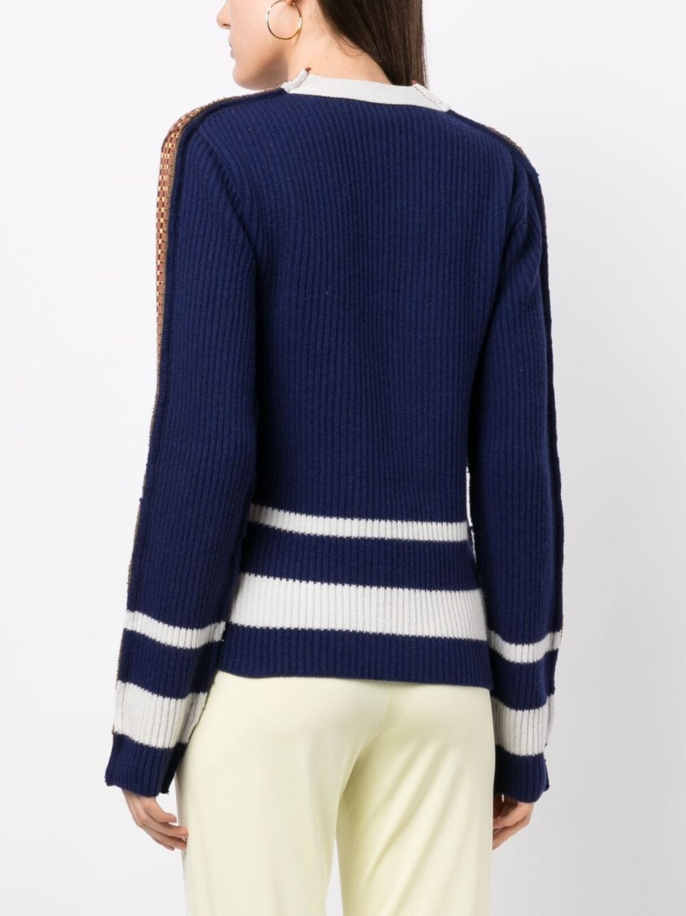 graphic-print V-neck cardigan - 4