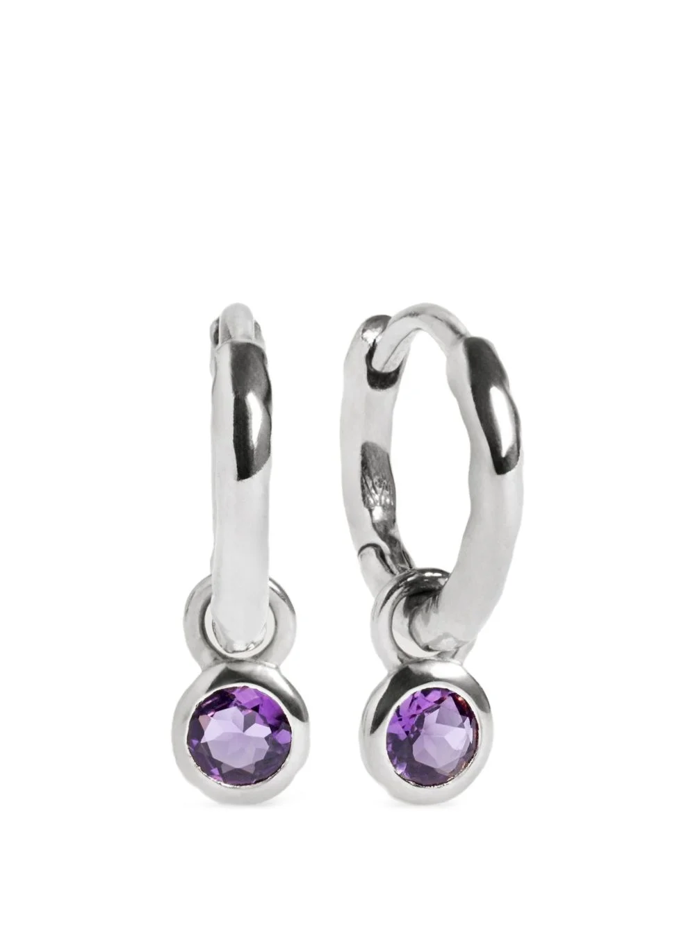 gemstone-pendant hoop earrings - 1