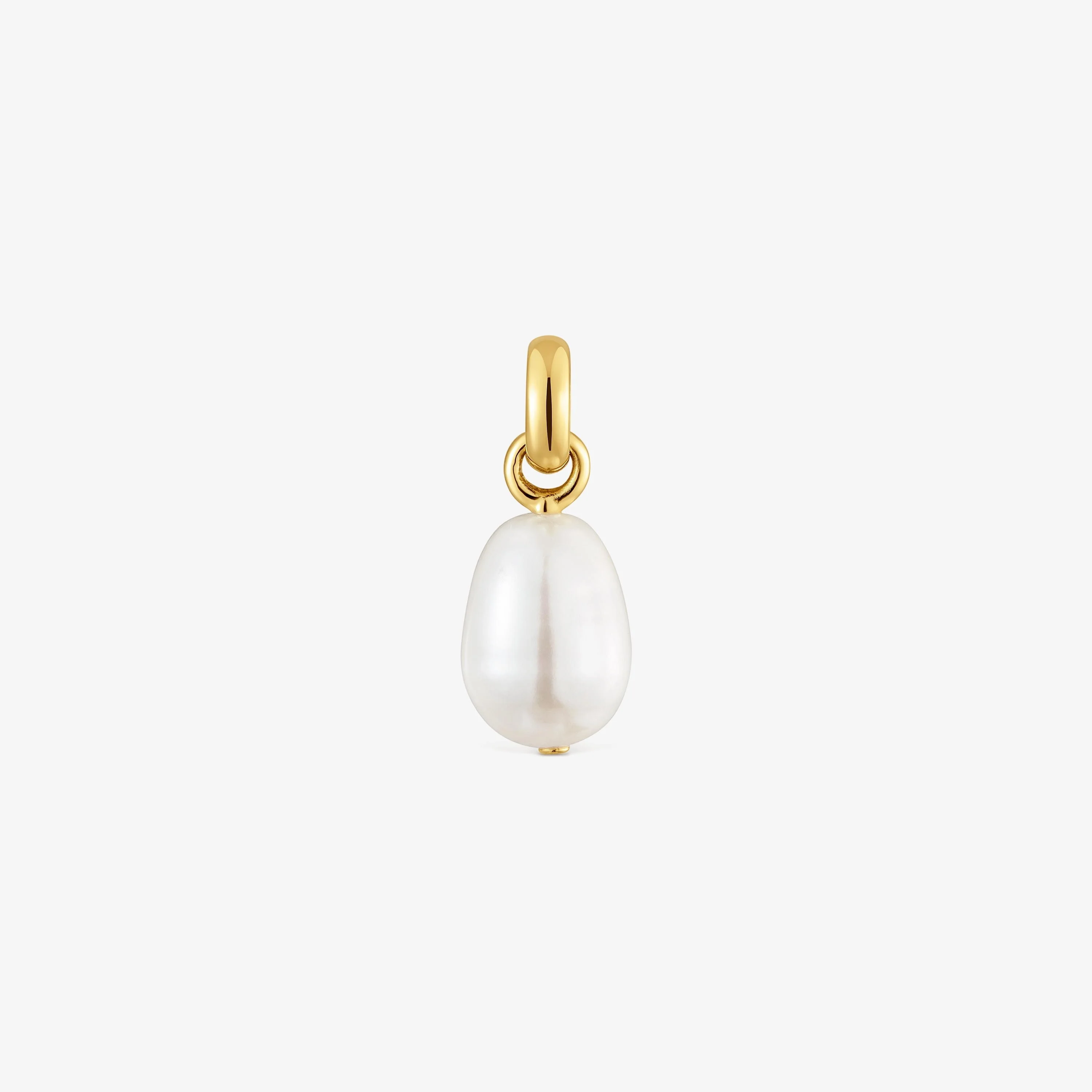Hold Oval small Pendant with 18K gold vermeil and cultivated pearl - 1