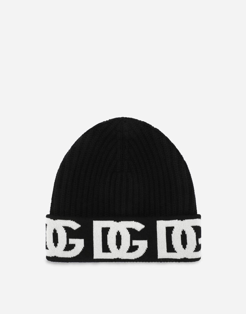 Cashmere hat with jacquard DG logo 1