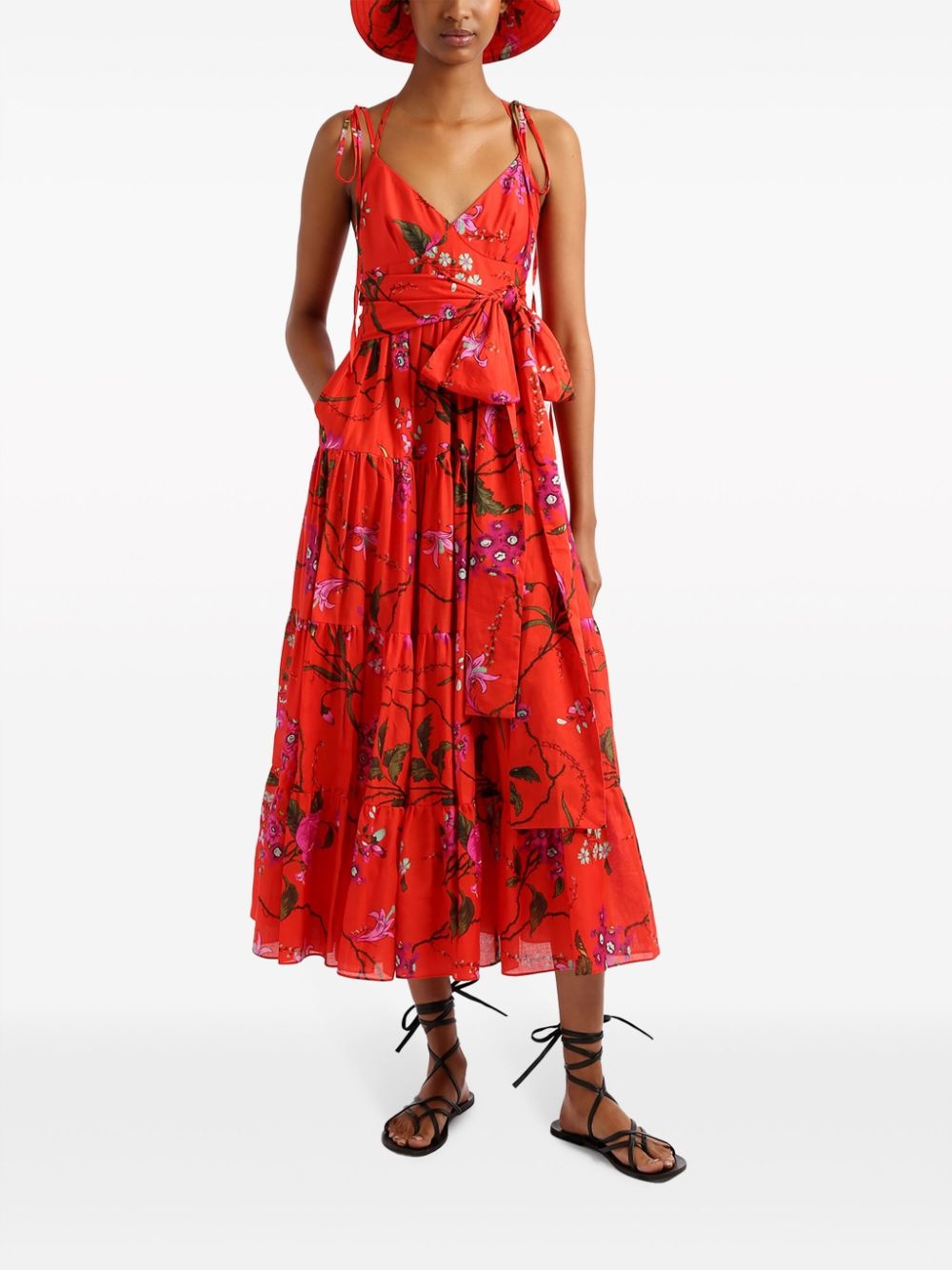 floral-print tiered dress - 2