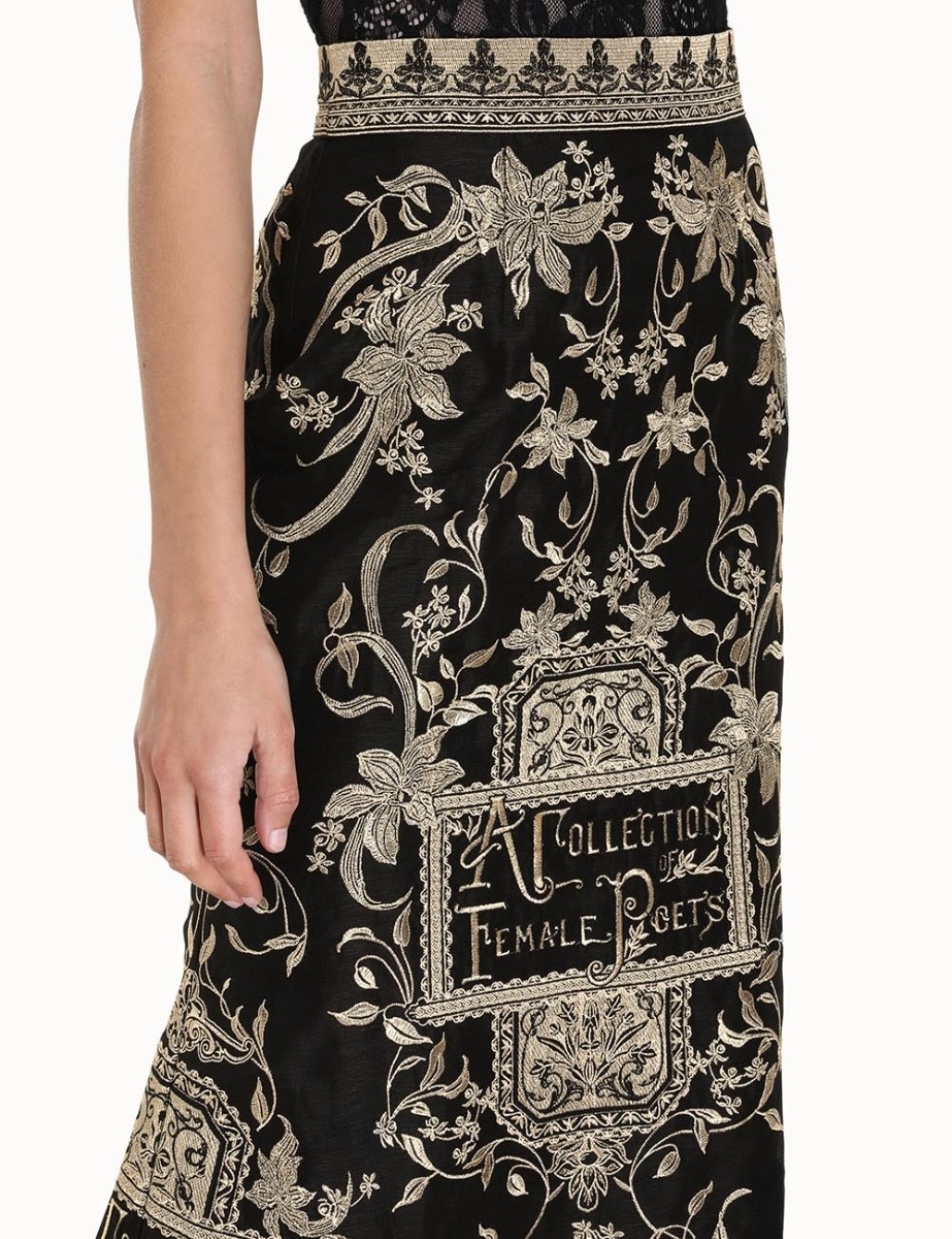 LYRICAL EMBROIDERY MAXI SKIRT - 9