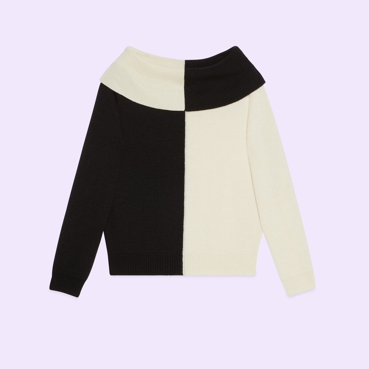 Chunky wool bicolor sweater - 1
