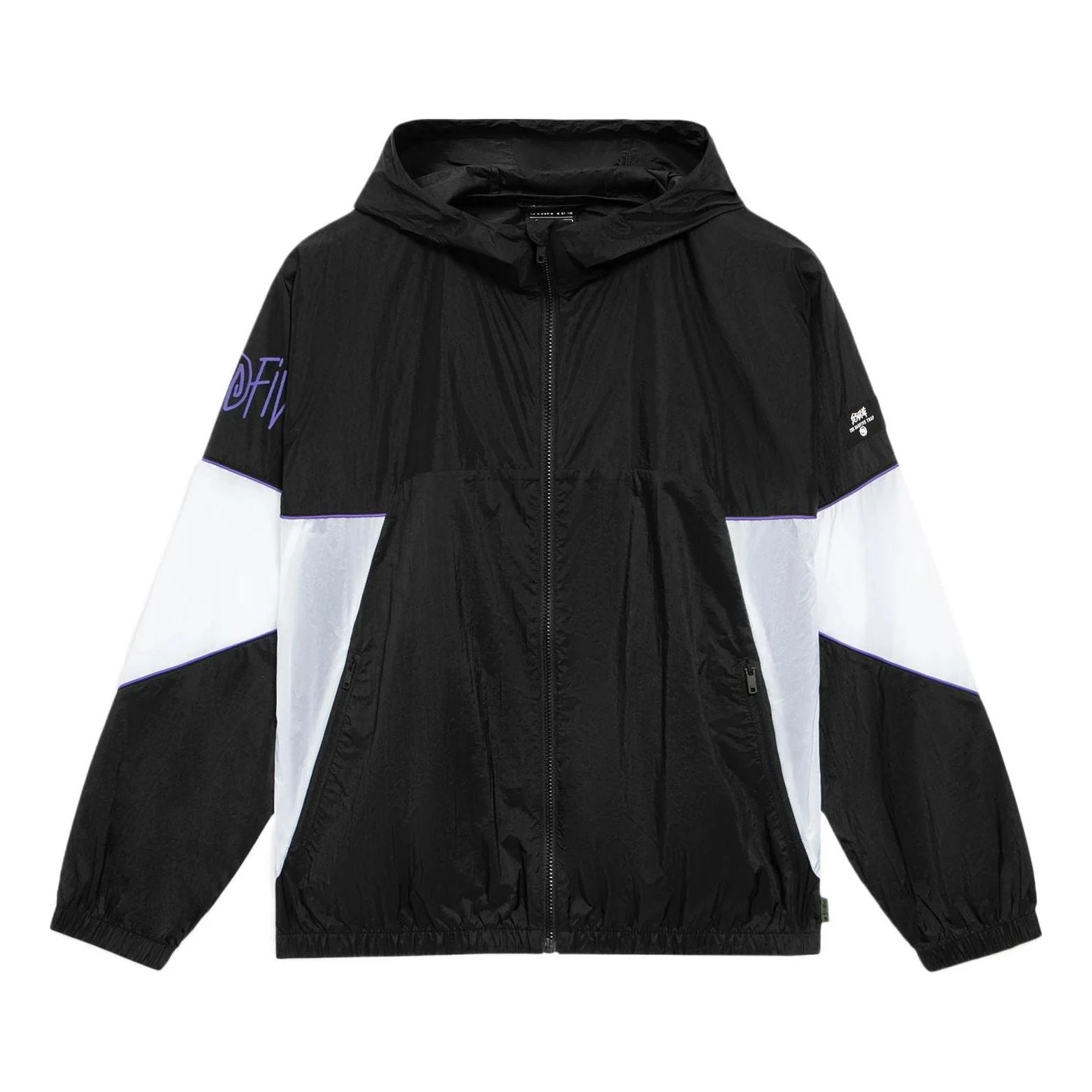 Li-Ning BadFive 로고 느슨한 적합 재킷 '블랙 화이트' AFDS361-1 - 1