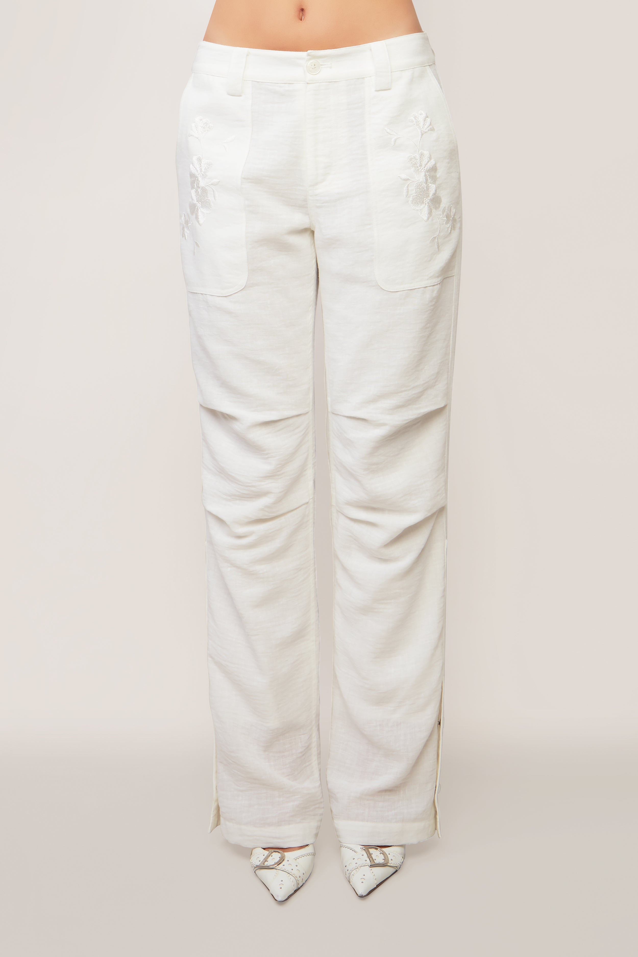 EMBROIDERED CARGO PANT - 7