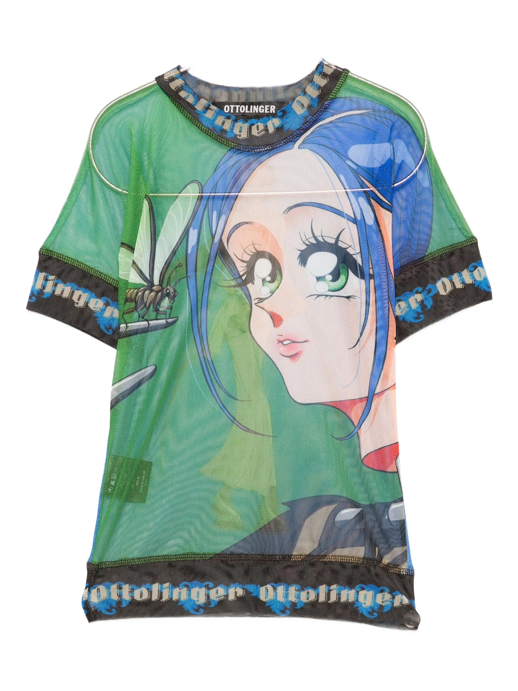 Ottolinger Anime-print Mesh Top - 1
