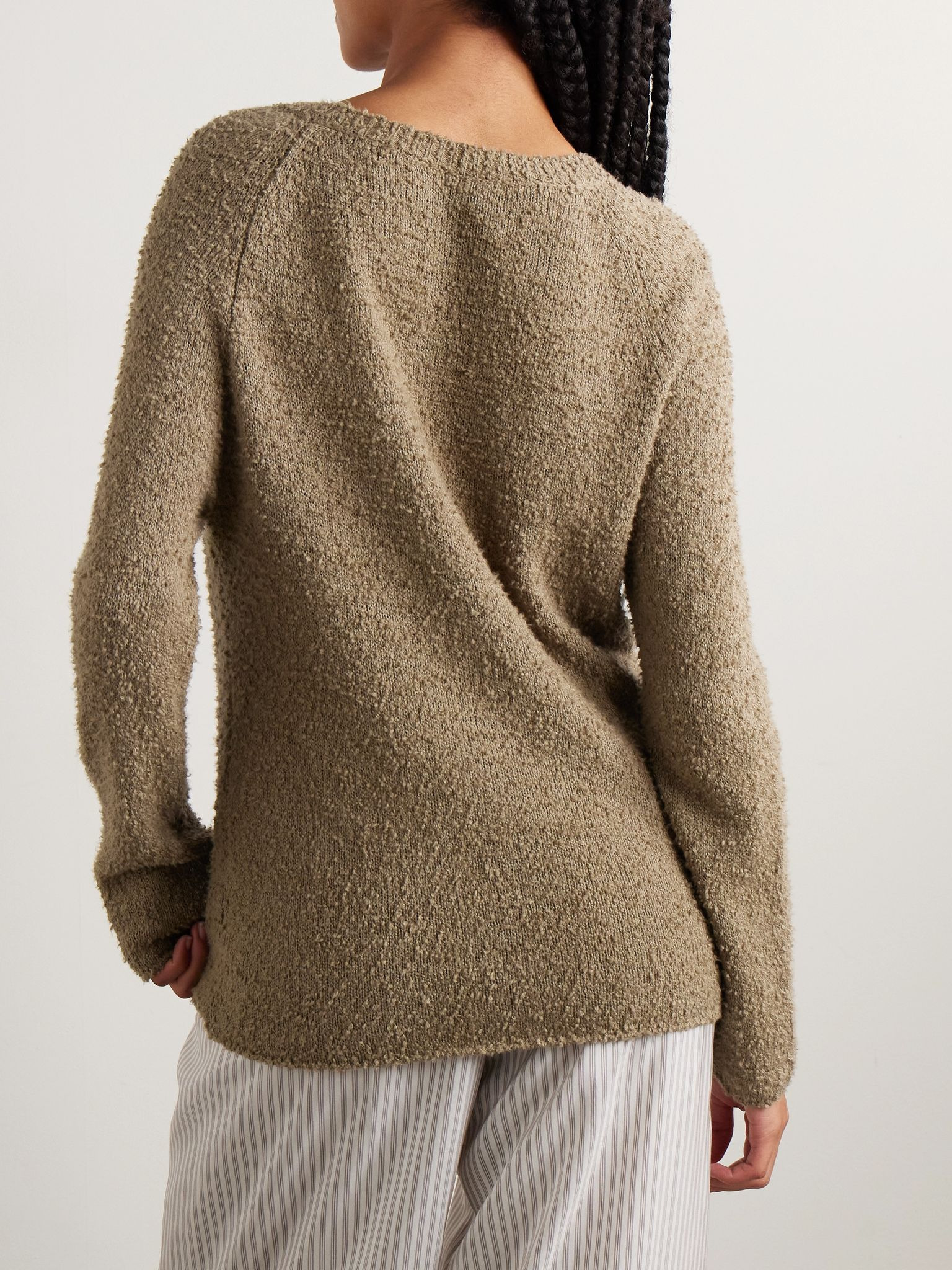 Kathy cotton-bouclé sweater Taupe - 4