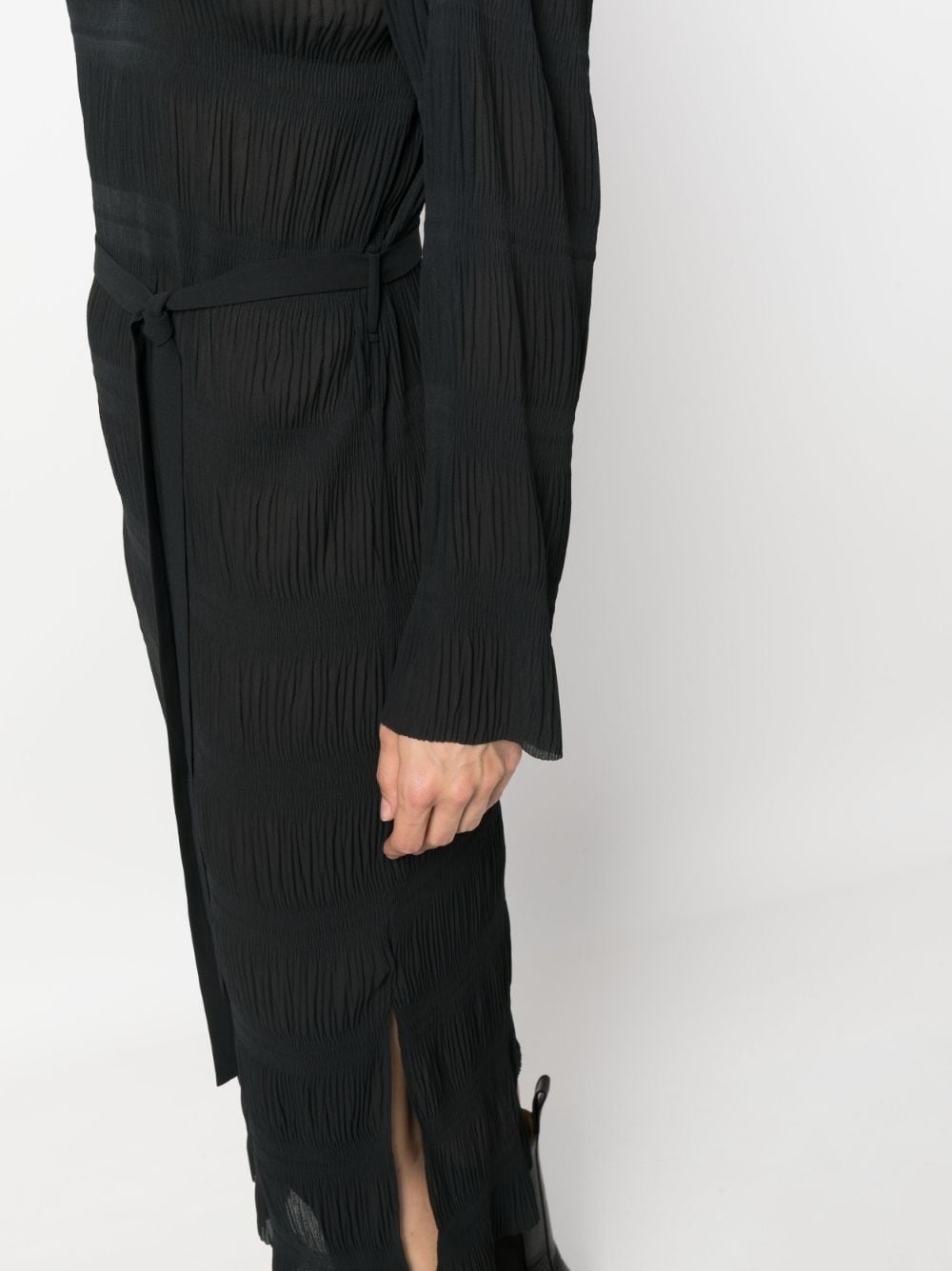 plissÃ©-effect tied-waist midi dress - 5