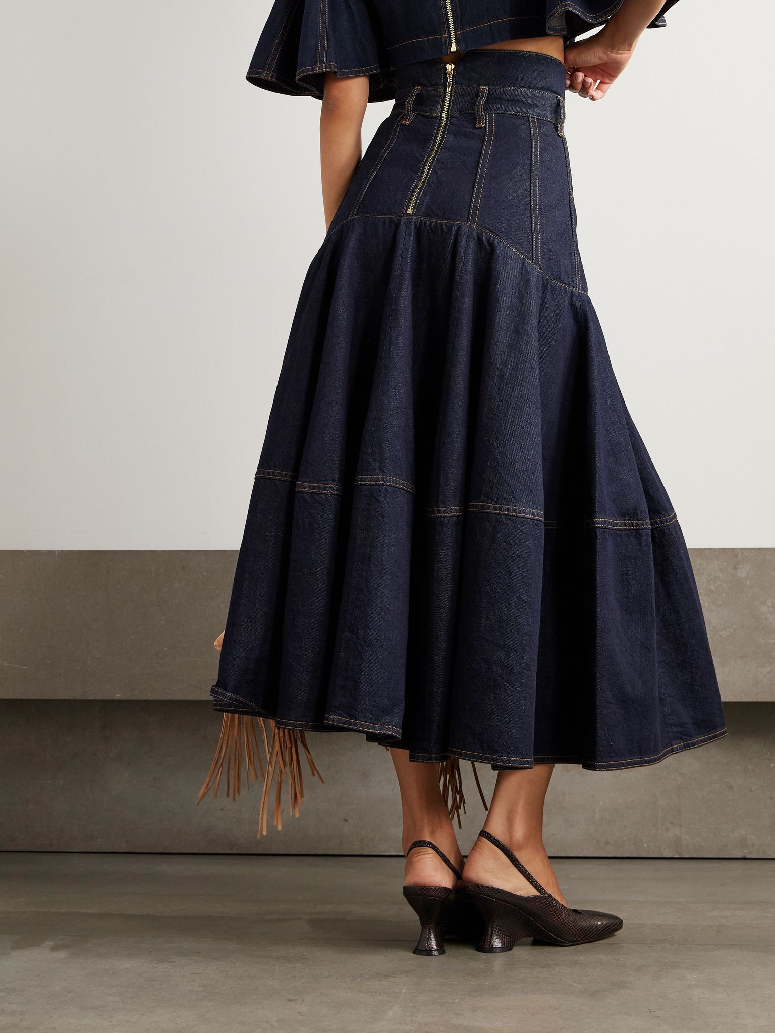 Hypnotic denim midi skirt Dark denim - 4