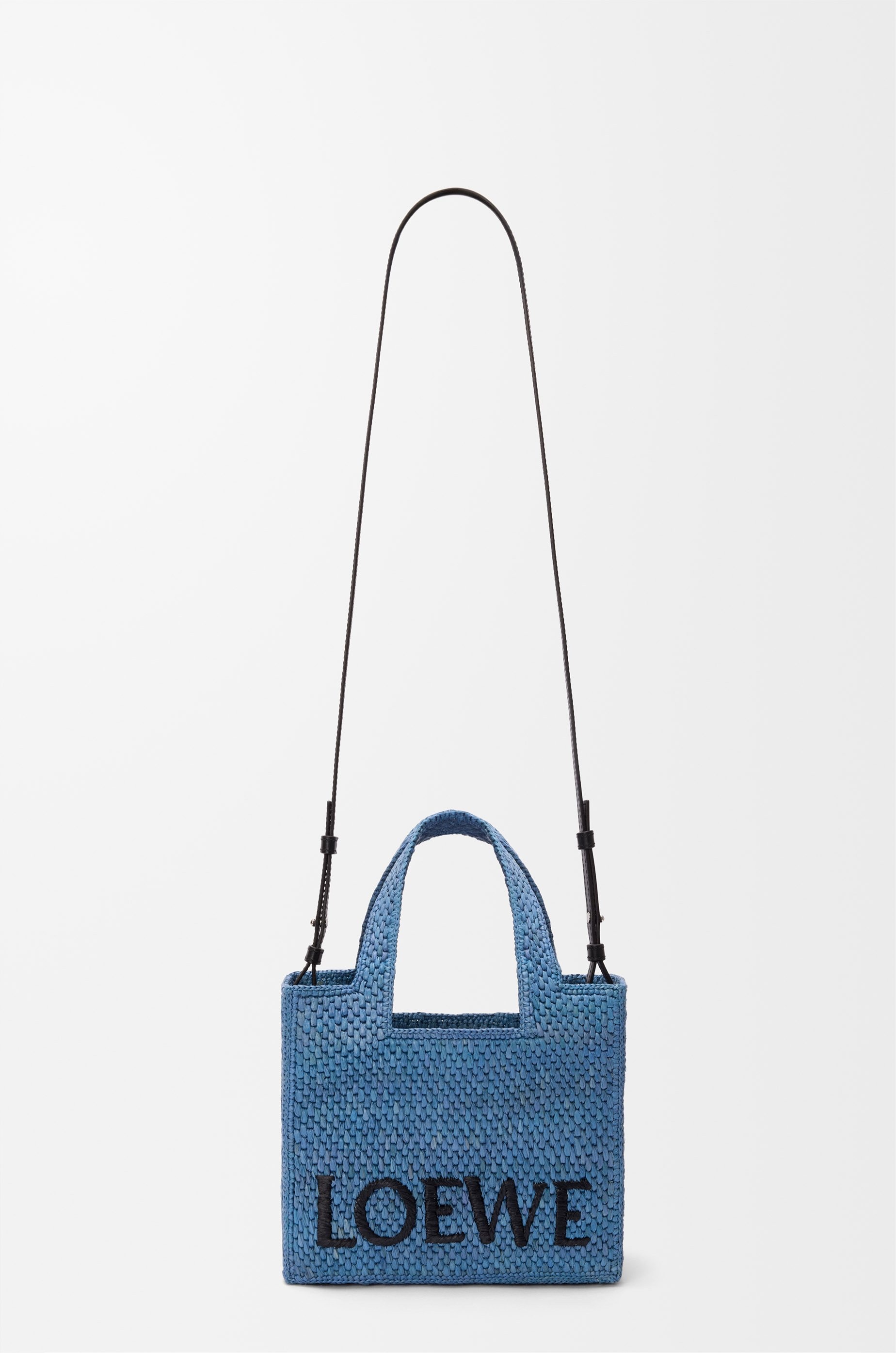 Mini LOEWE Font tote in raffia - 5