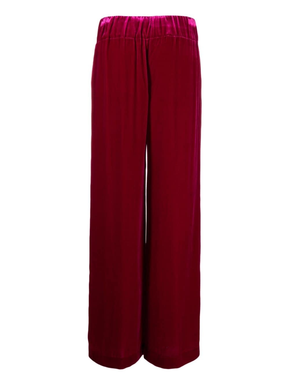 velour wide-leg trousers - 2