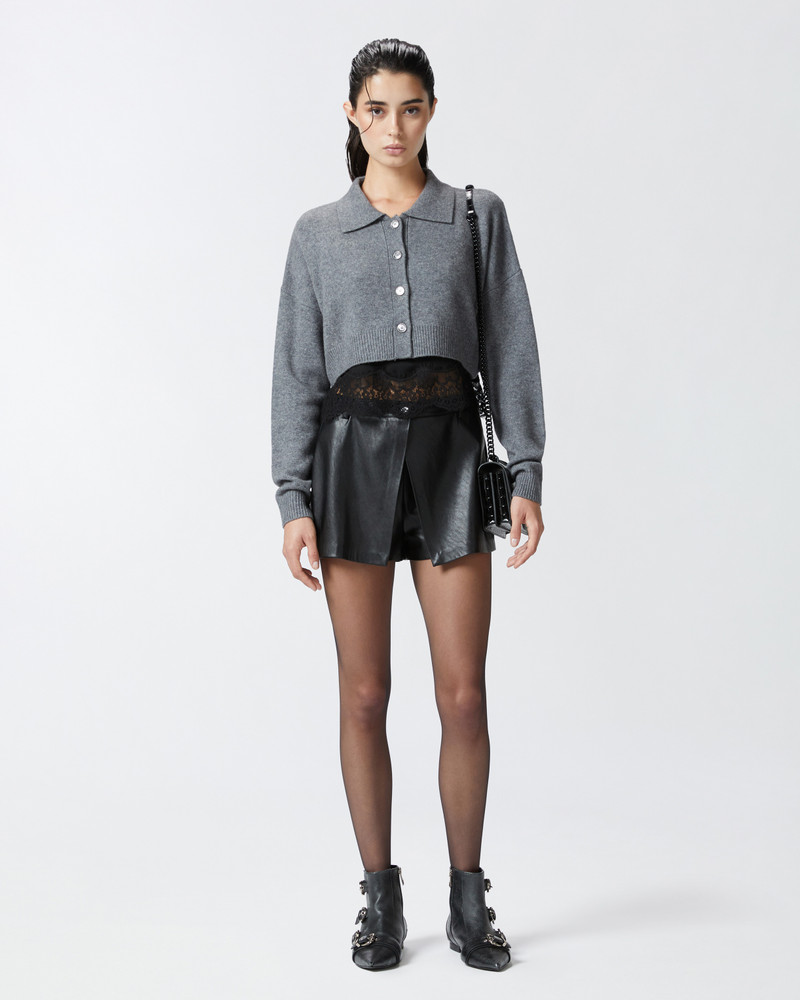 PINKO LEATHER-EFFECT SHORTS WITH BUTTON outlook