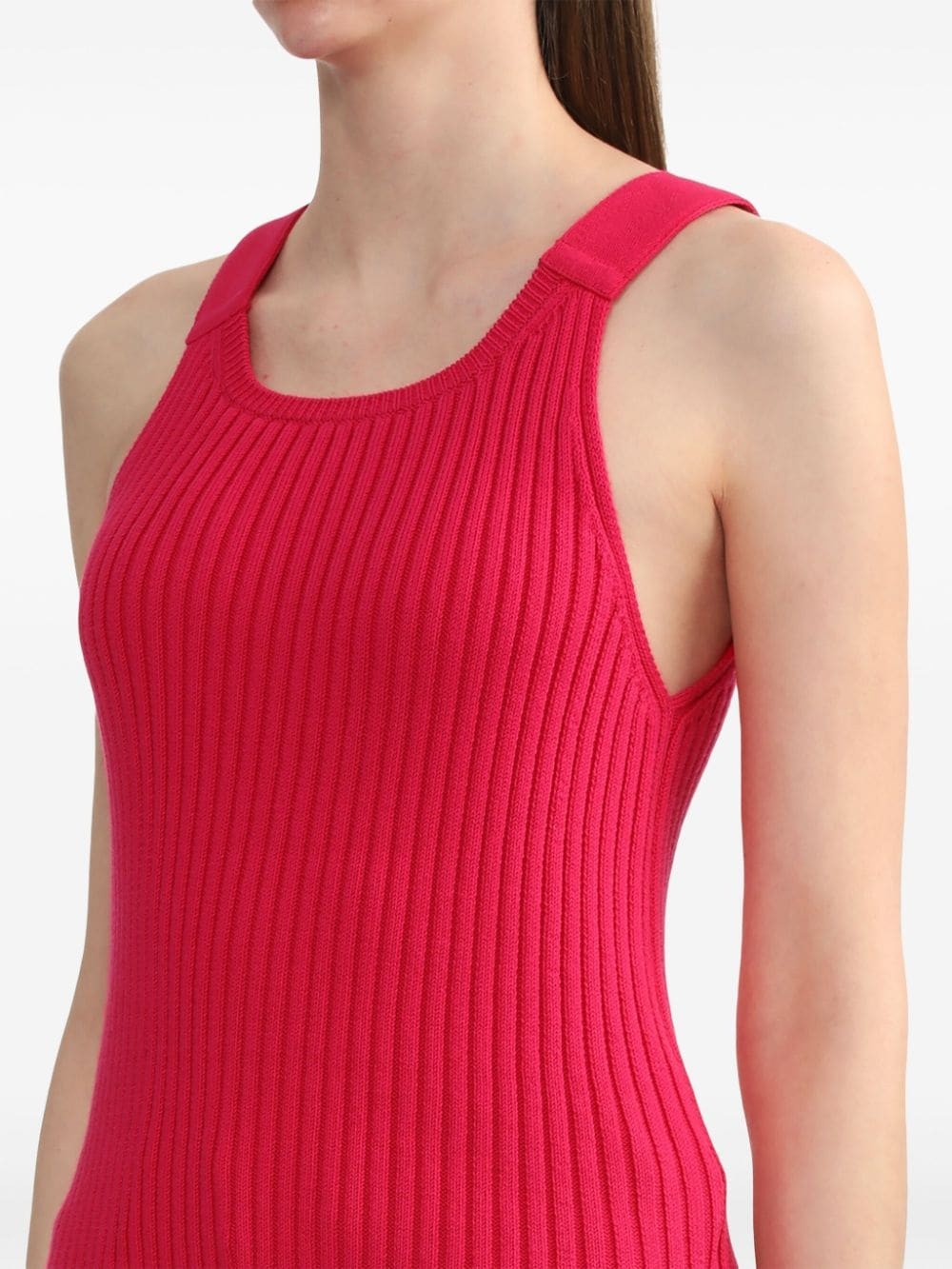 side-slit ribbed-knit tank top - 5