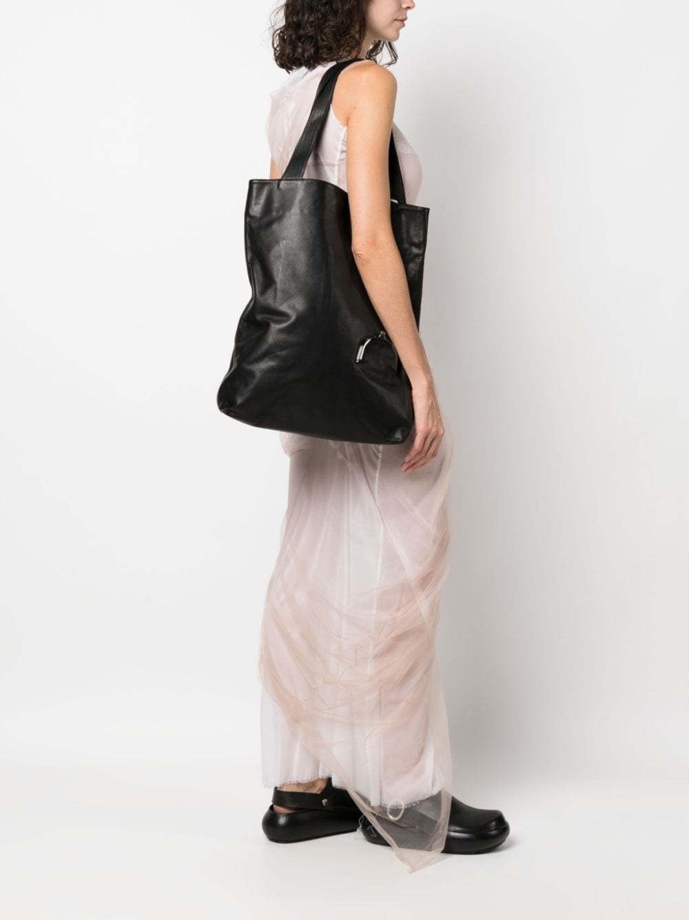 Yohji Yamamoto Clasp leather tote bag | REVERSIBLE