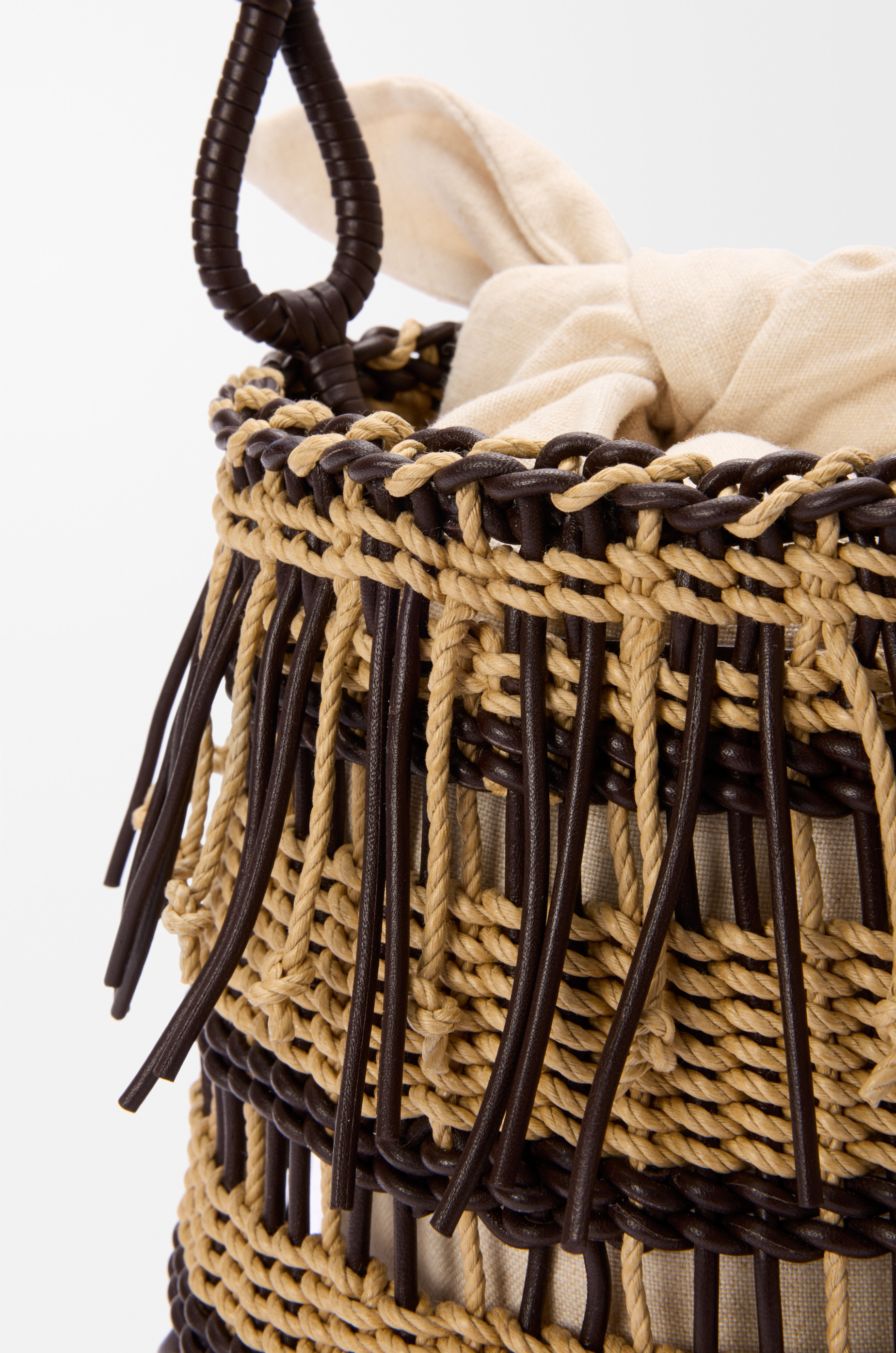 Bucket in cord and leather - 7