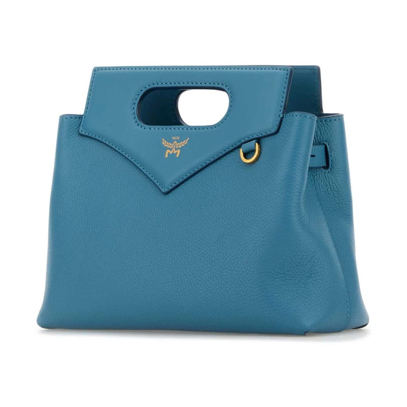 MCM SOFT DIAMOND TURQUOISE LEATHER HANDBAG outlook