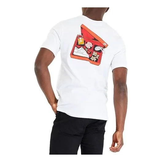 Men's Nike Box Printing Short Sleeve White T-Shirt CI6300-100 - 1