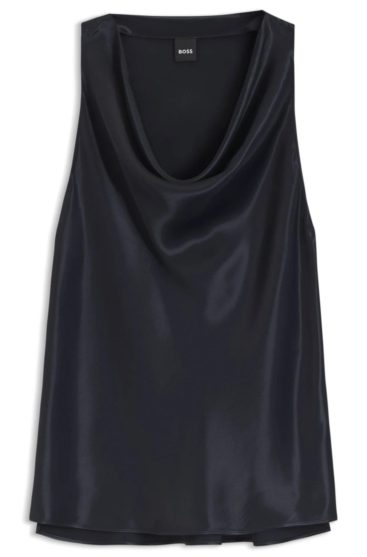COWL-NECK SATIN BLOUSE - 1