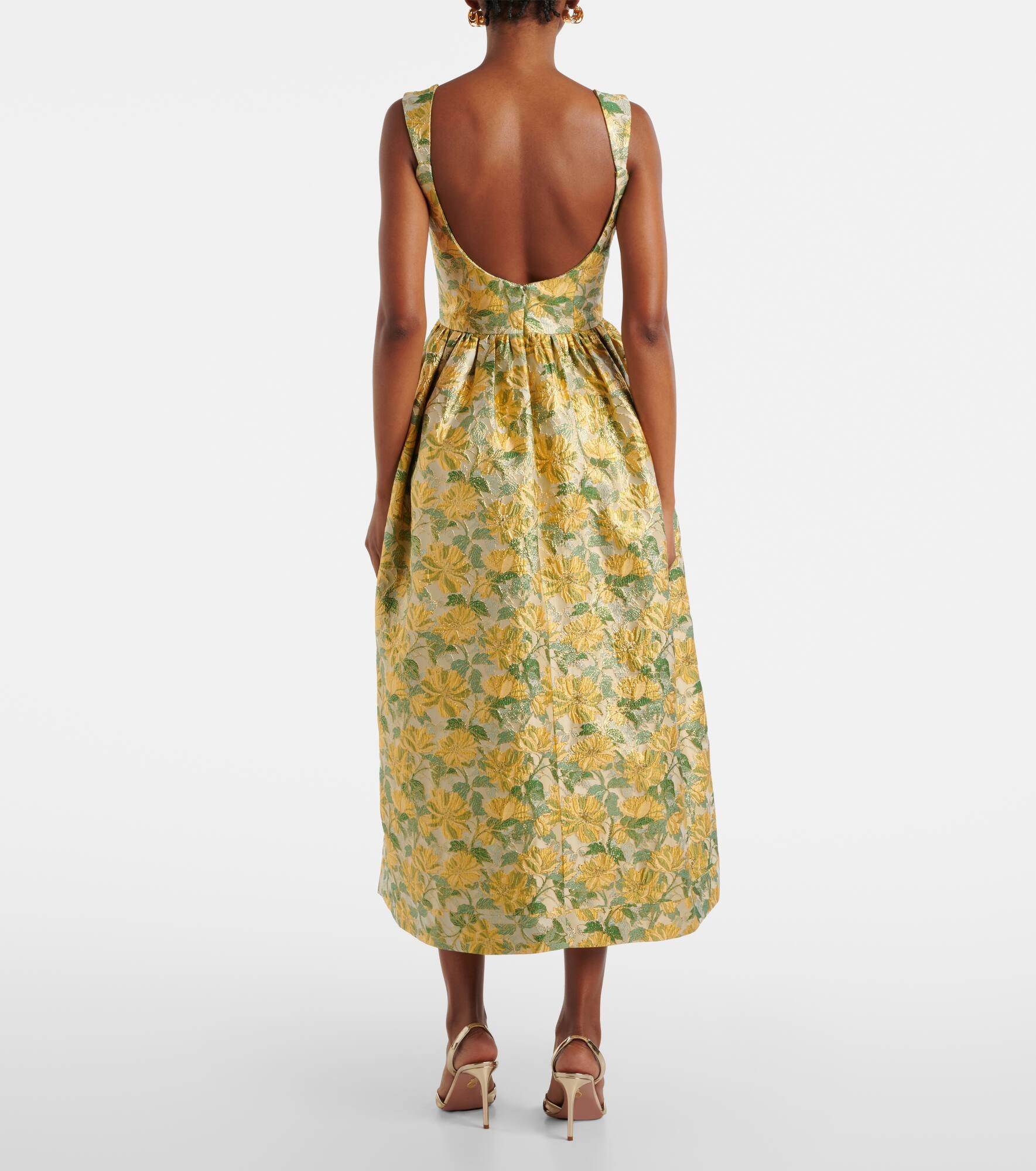 Floral lamé jacquard gown - 3