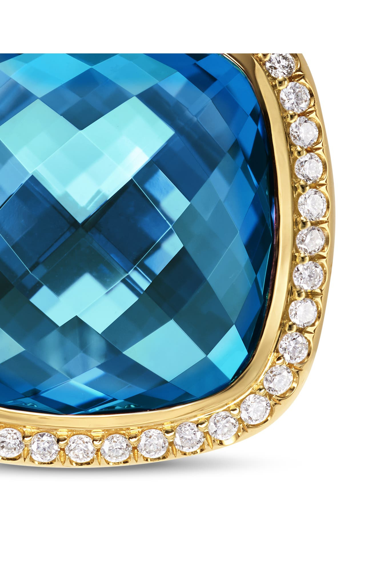 David Yurman Albion® Pendant in 18K Yellow Gold with Diamonds, 15mm in Blue Topaz at Nordstrom - 4