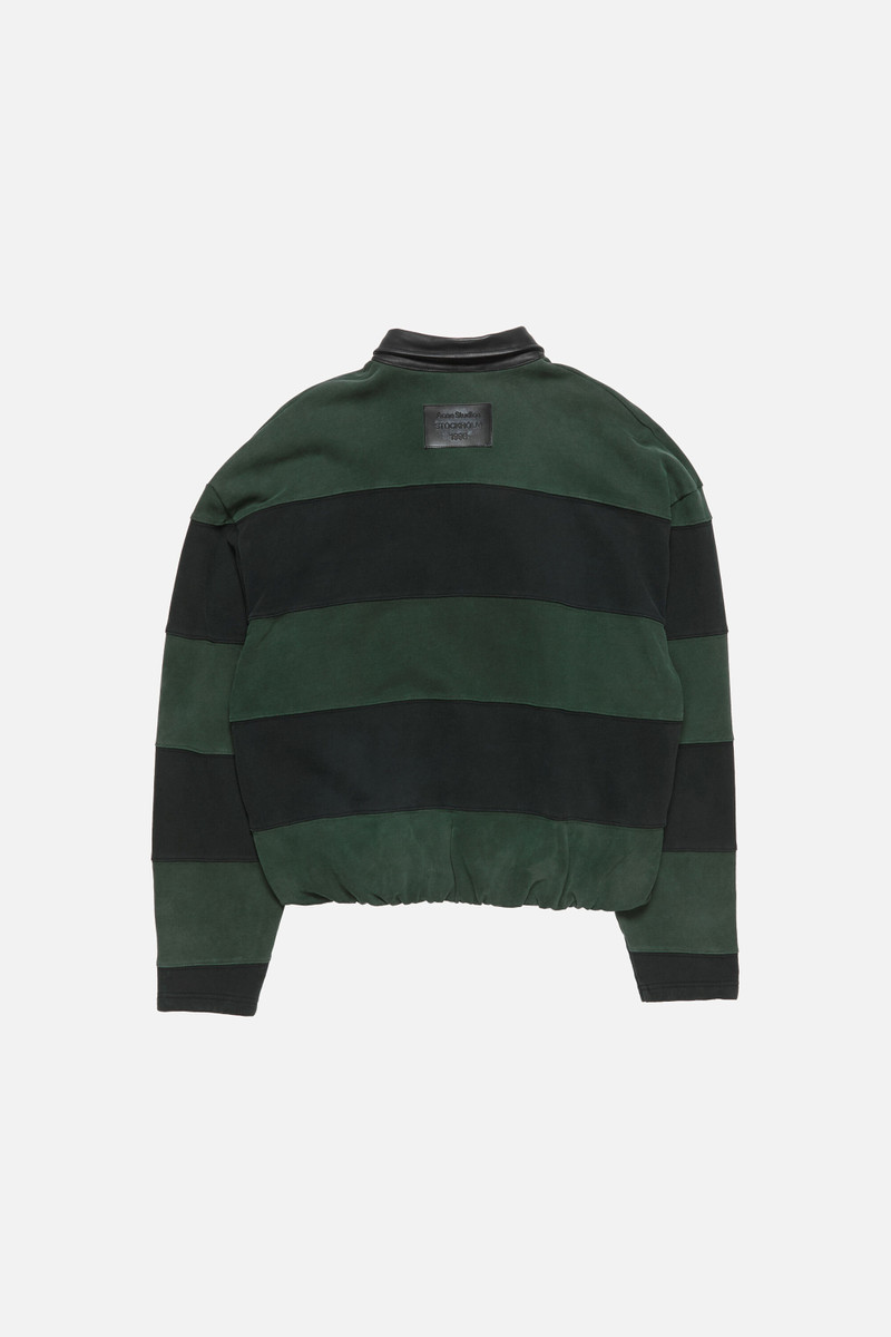 Striped polo sweater - Forest green/black 5