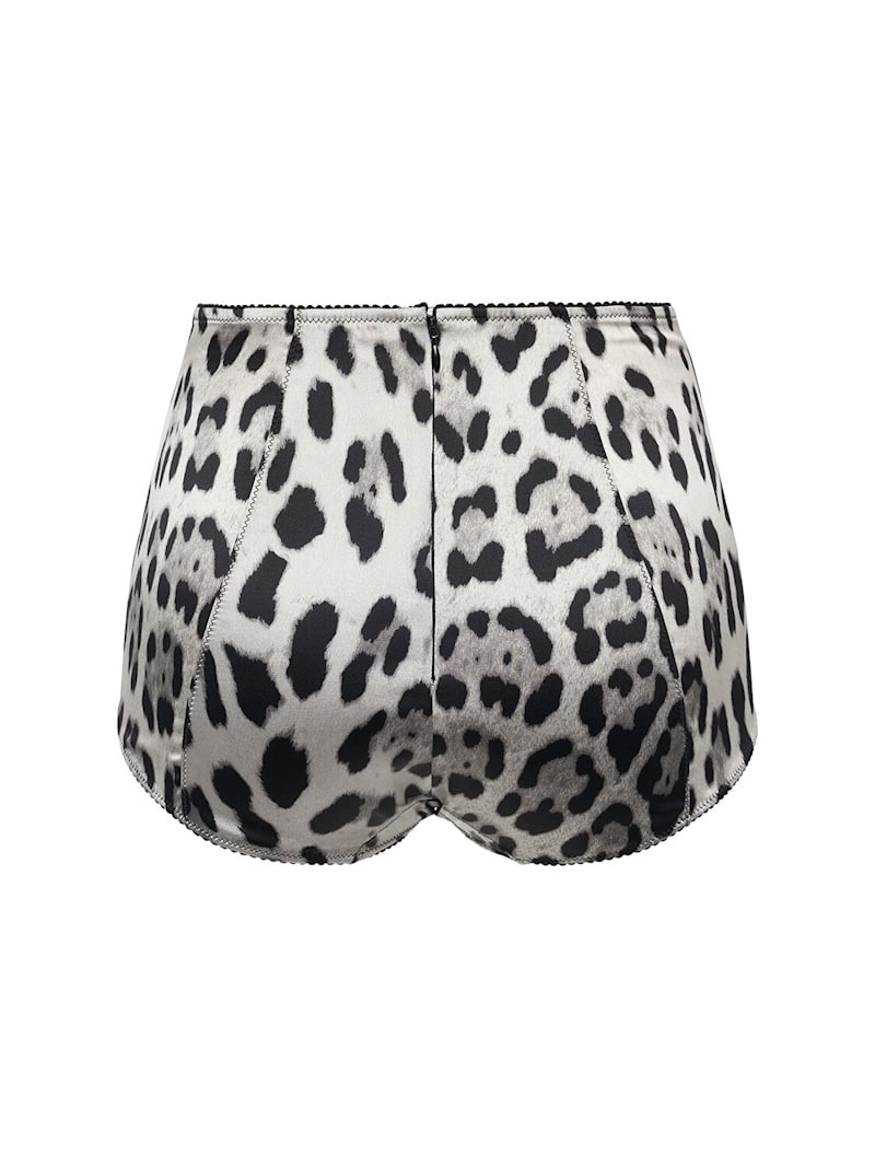 Leo print stretch satin briefs - 5