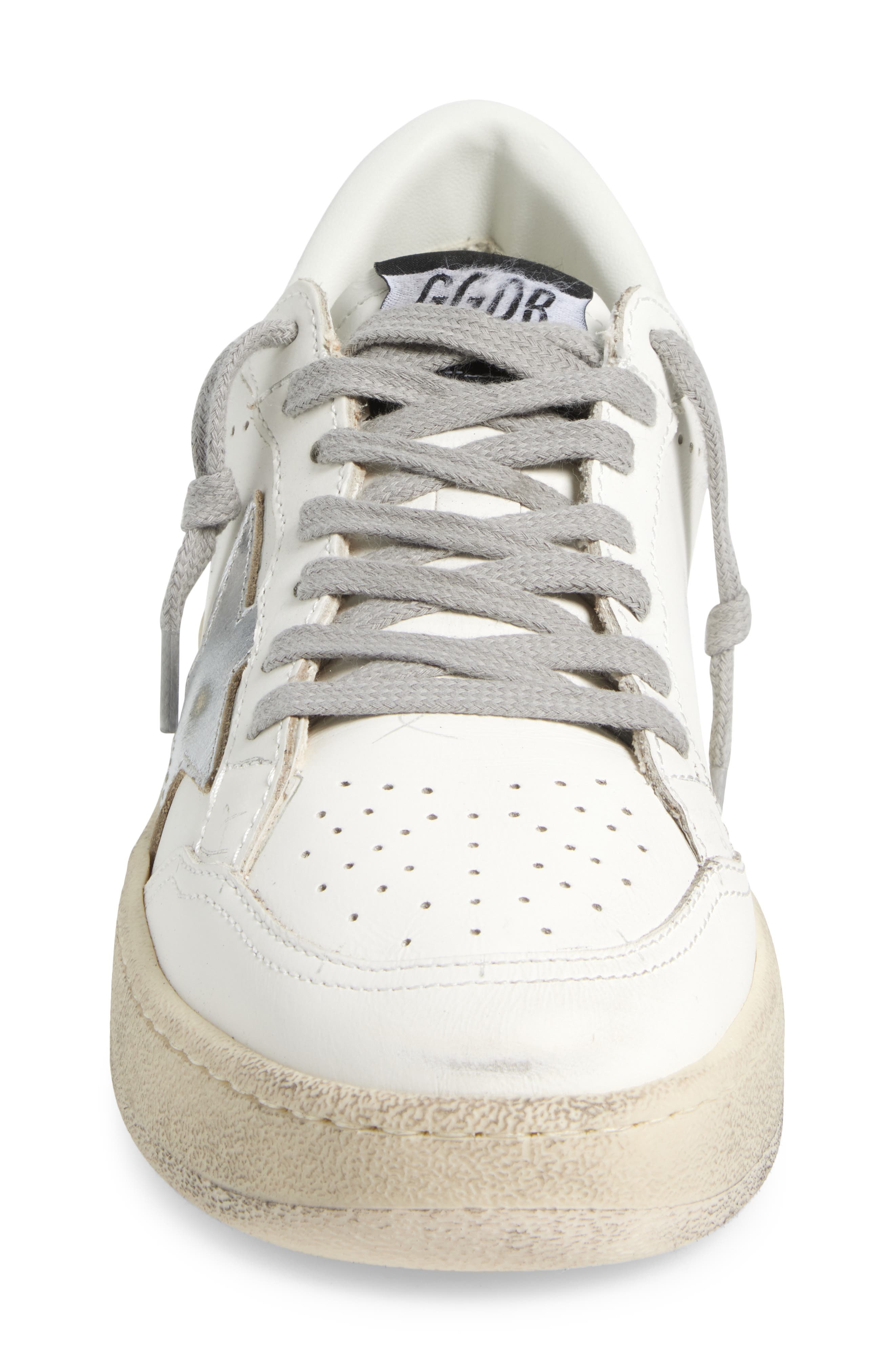 Golden Goose Ball Star 2 Low Top Sneaker in White/Silver at Nordstrom - 4