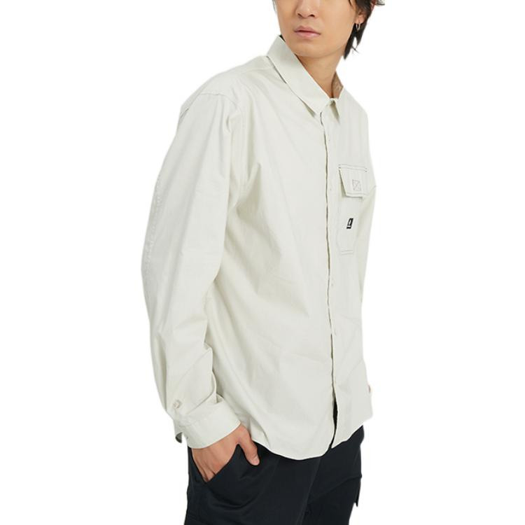 Converse Woven Long Sleeve Button Down Shirt 'White' 10023803-A02 - 4