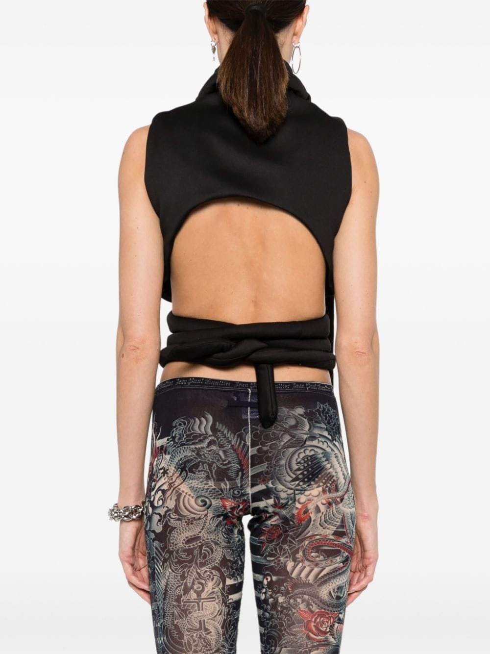 self-tie cut-out vest - 4