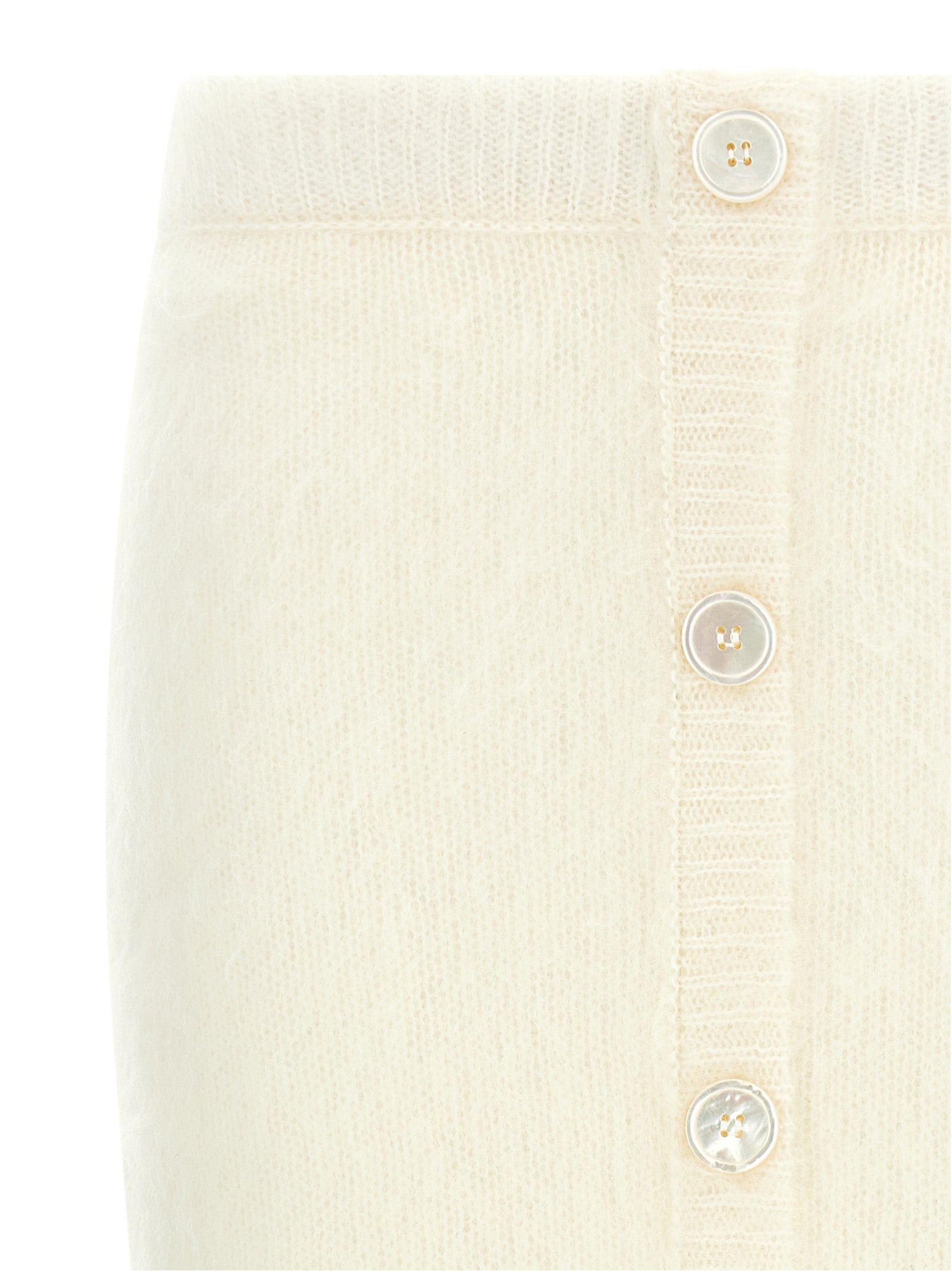 Carded Mohair Skirts White - 3