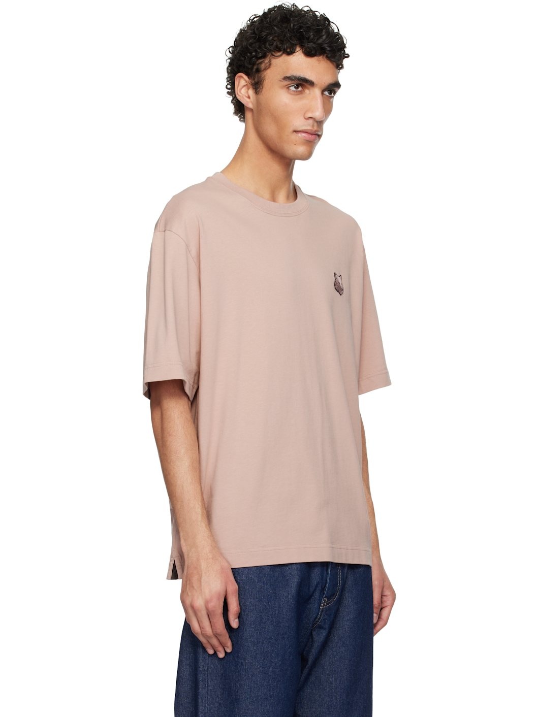 Pink Bold Fox Head Patch Oversize T-shirt - 2