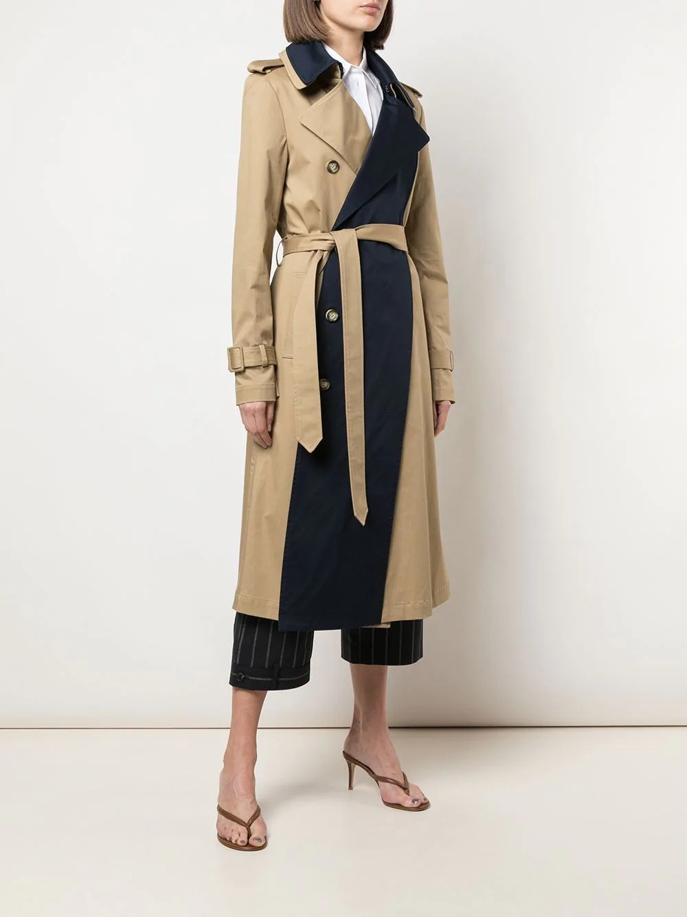 panelled trench coat - 3