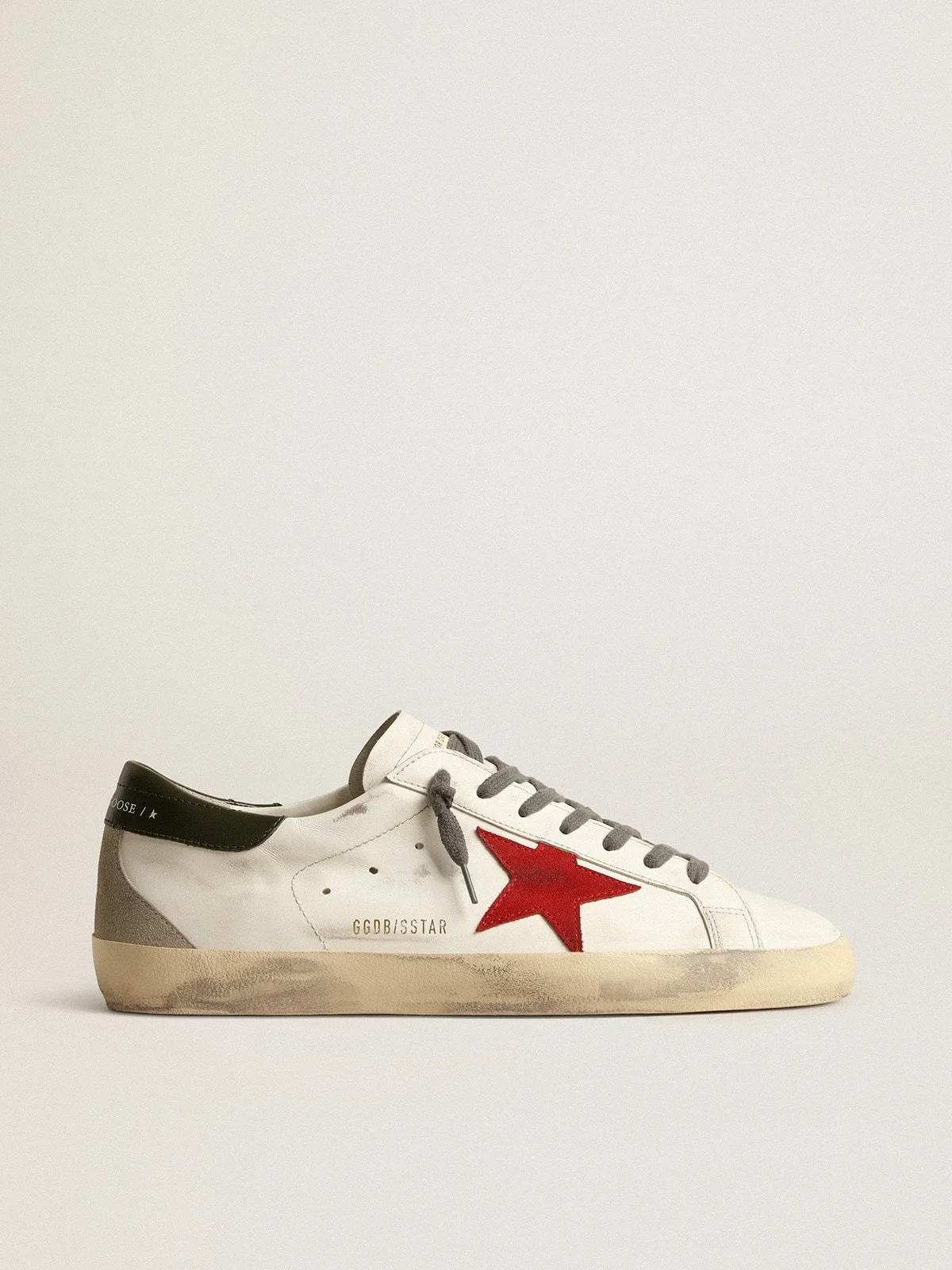 Super-Star with red suede star and green leather heel tab - 1