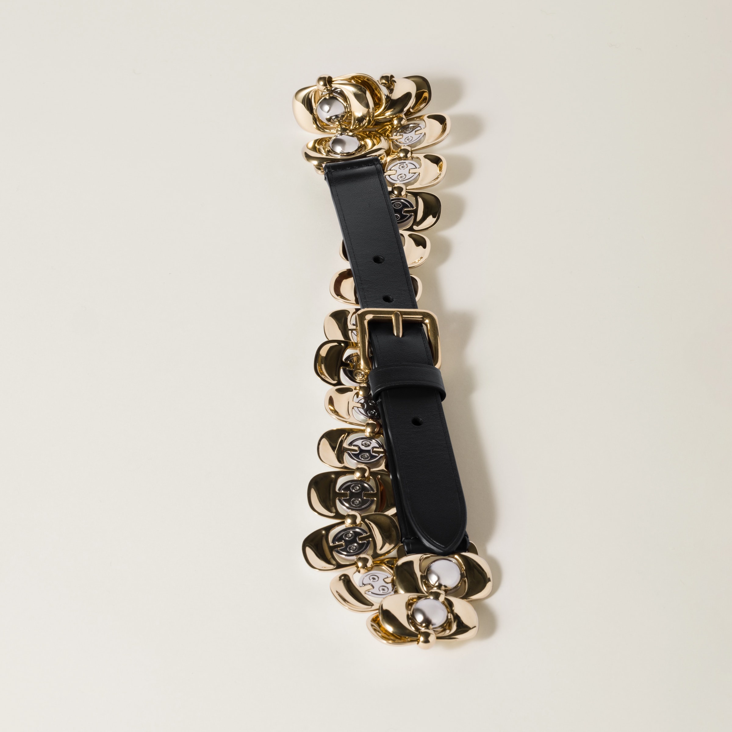 Leather and metal belt - 2