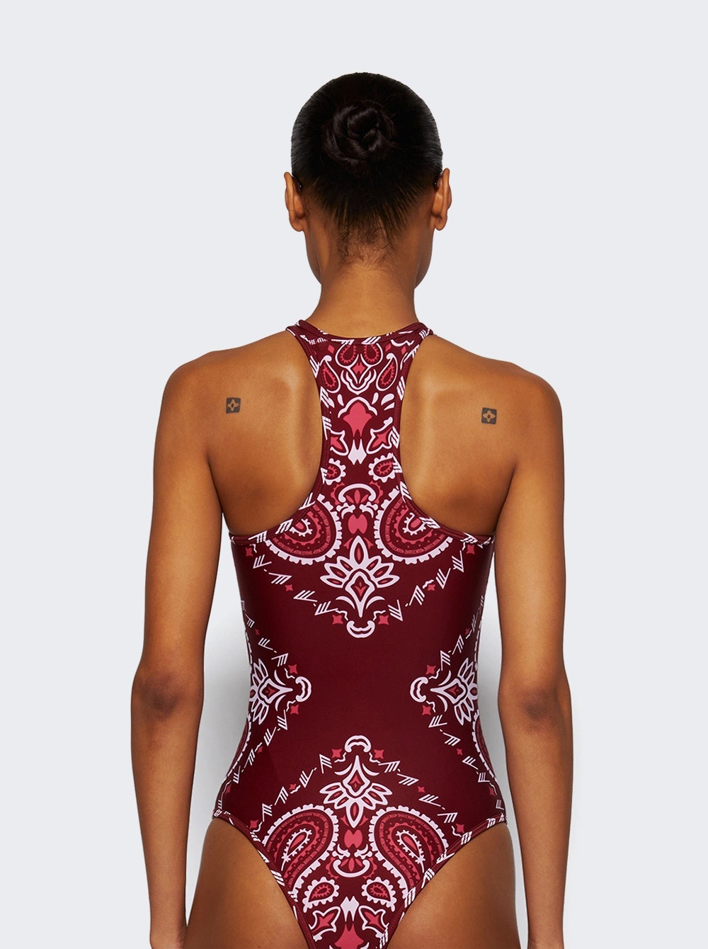 One-piece Bandana Swimsuit Cherry Red - 5