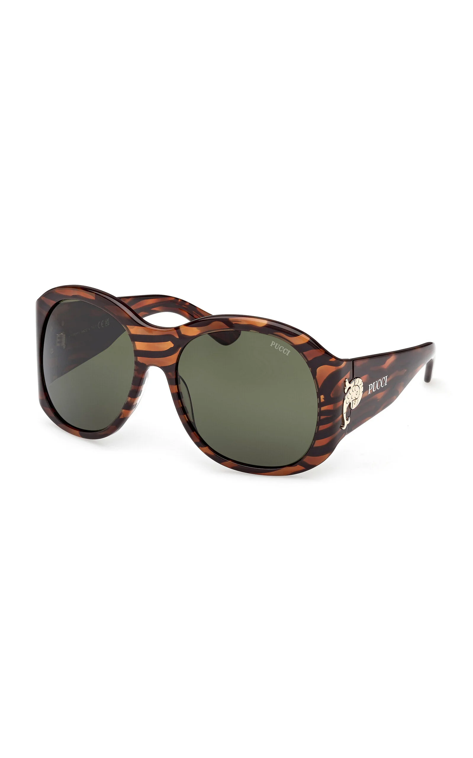 Round-Frame Acetate Sunglasses animal - 1