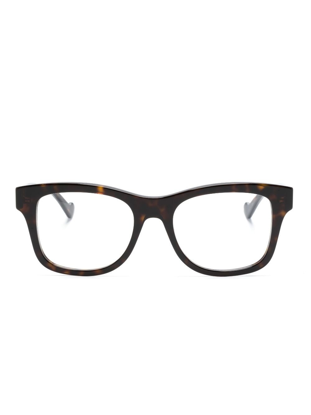 tortoiseshell-effect rectangle-frame glasses - 1