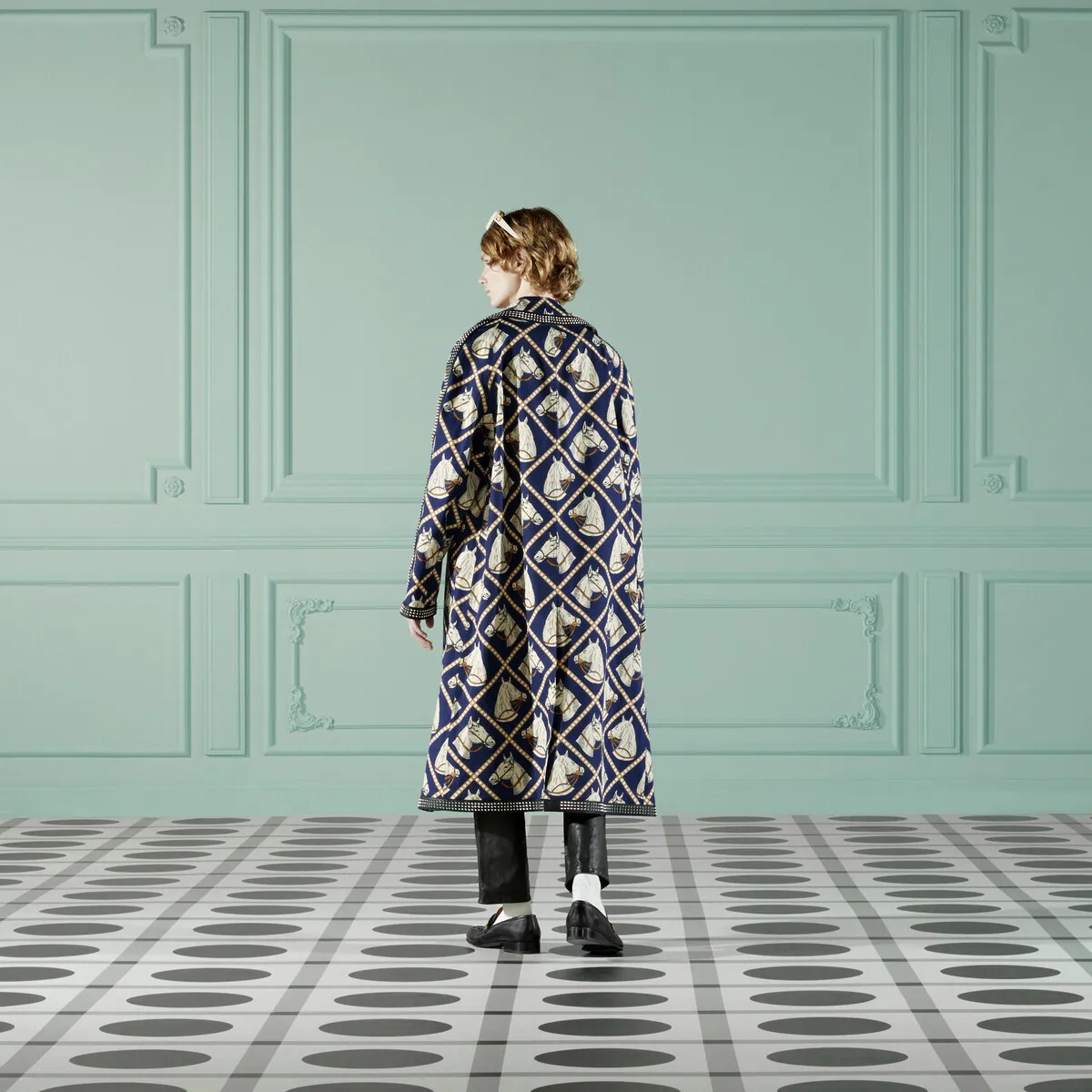 Equestrian print cotton coat - 3