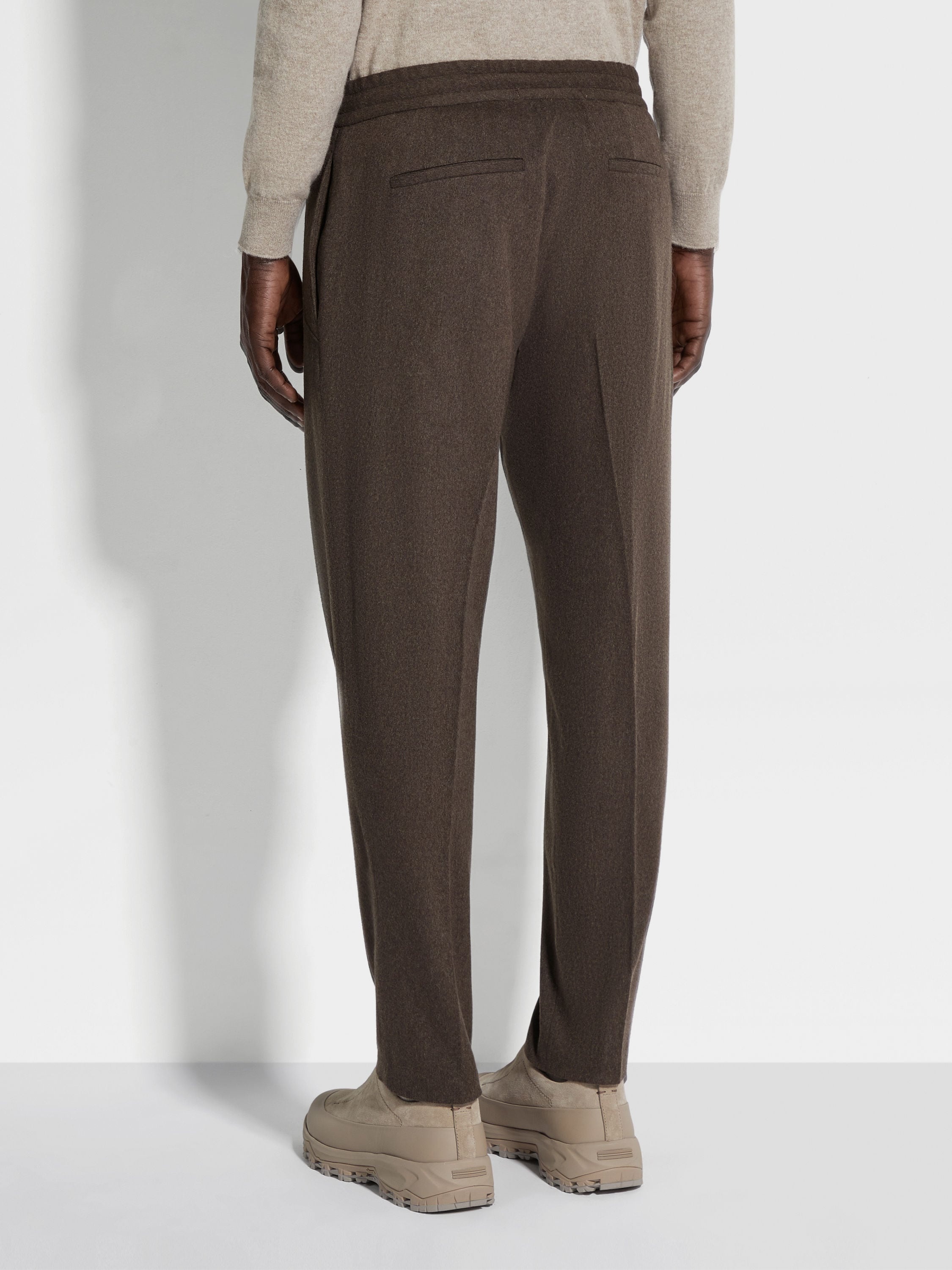 DARK BROWN 15MILMIL15 WOOL JOGGERS - 6