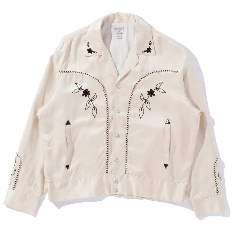 The Real McCoy's Embroidered Rayon Western Jacket Ecru - 1