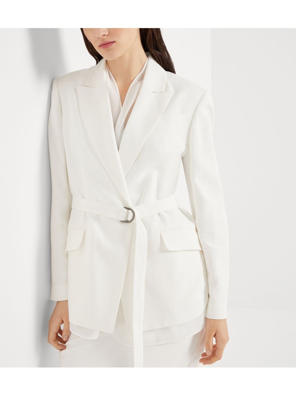 Monili-detail twill blazer - 6