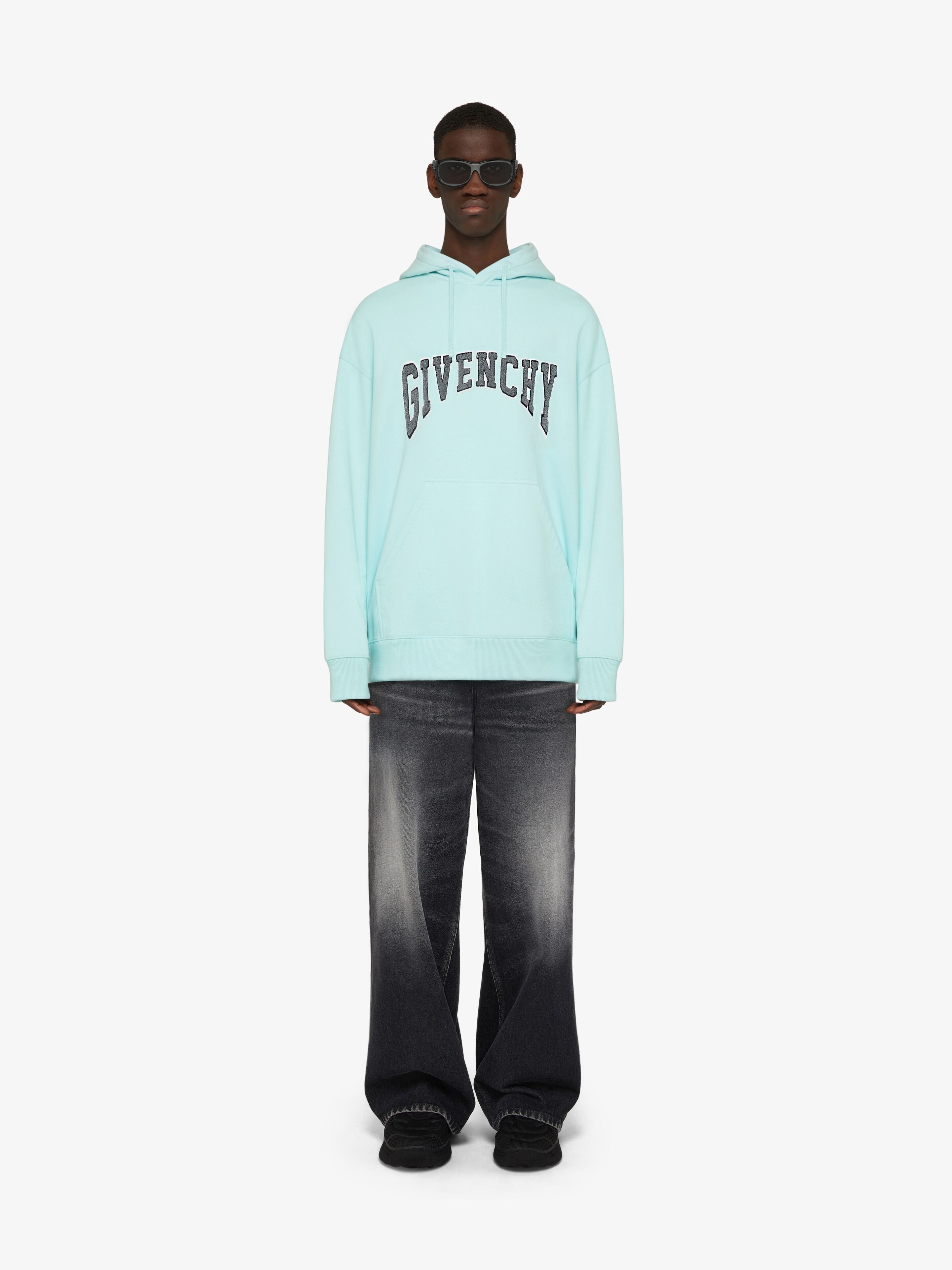 SLIM FIT HOODIE IN FELPA WITH PATCH - 2