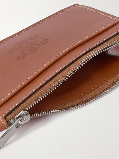 CELINE Logo-Debossed Leather Zipped Cardholder outlook