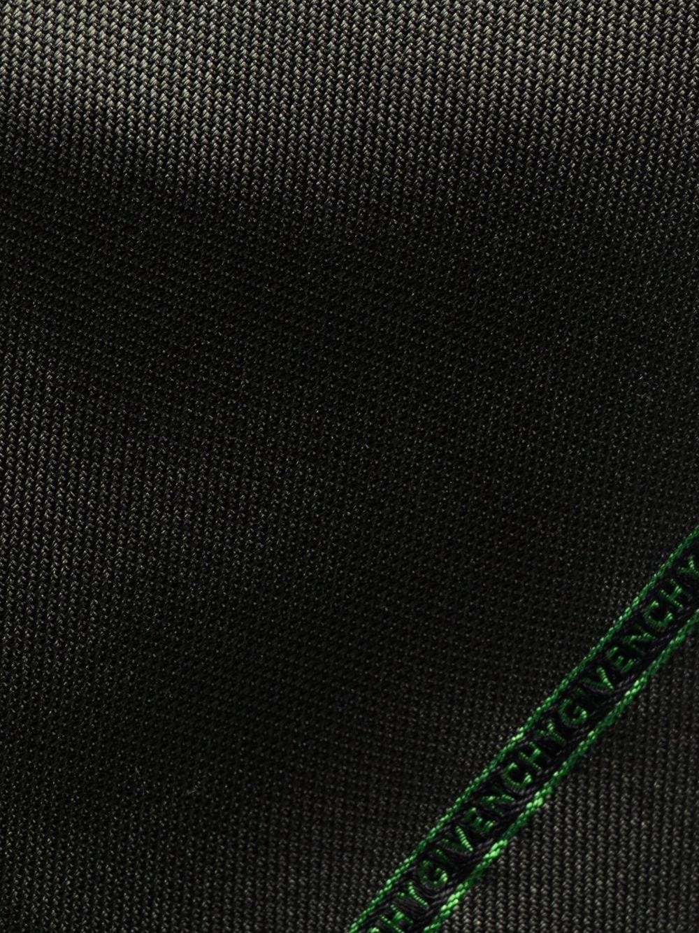 logo embroidered silk tie - 2